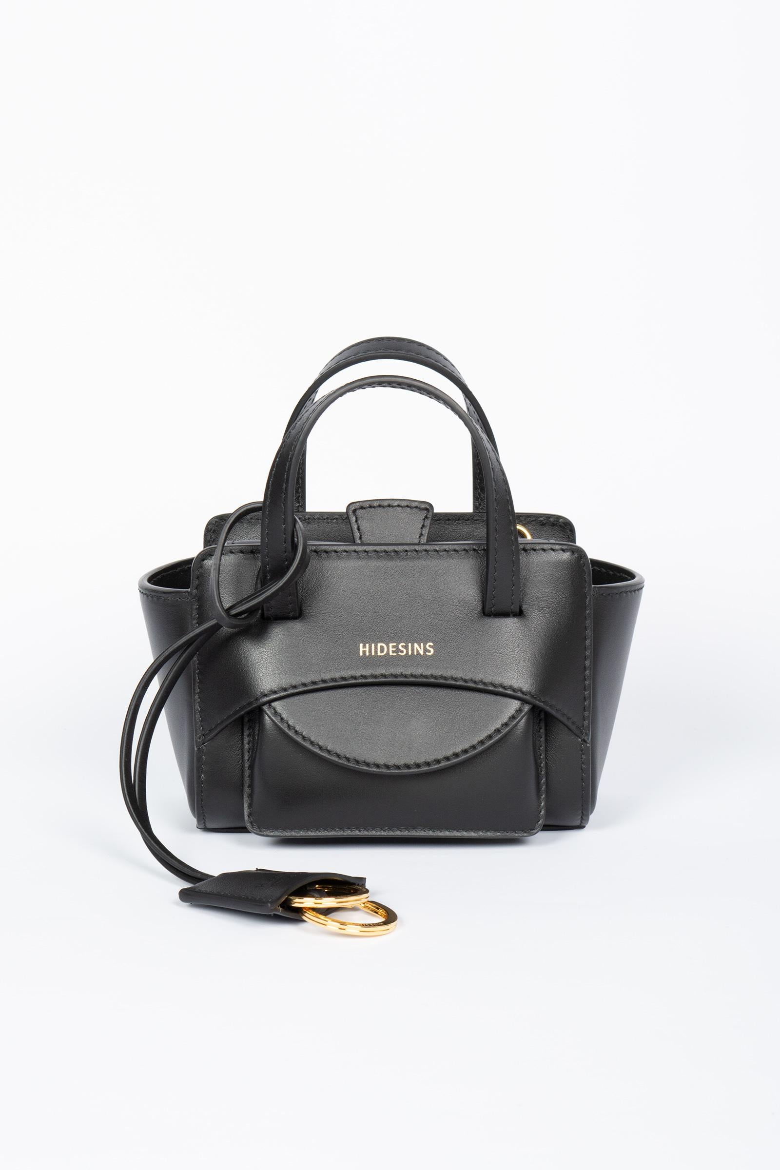 shoulder bag 'flap xs' in pelle FL14XSPREMIERE BLACK HIDESINS 