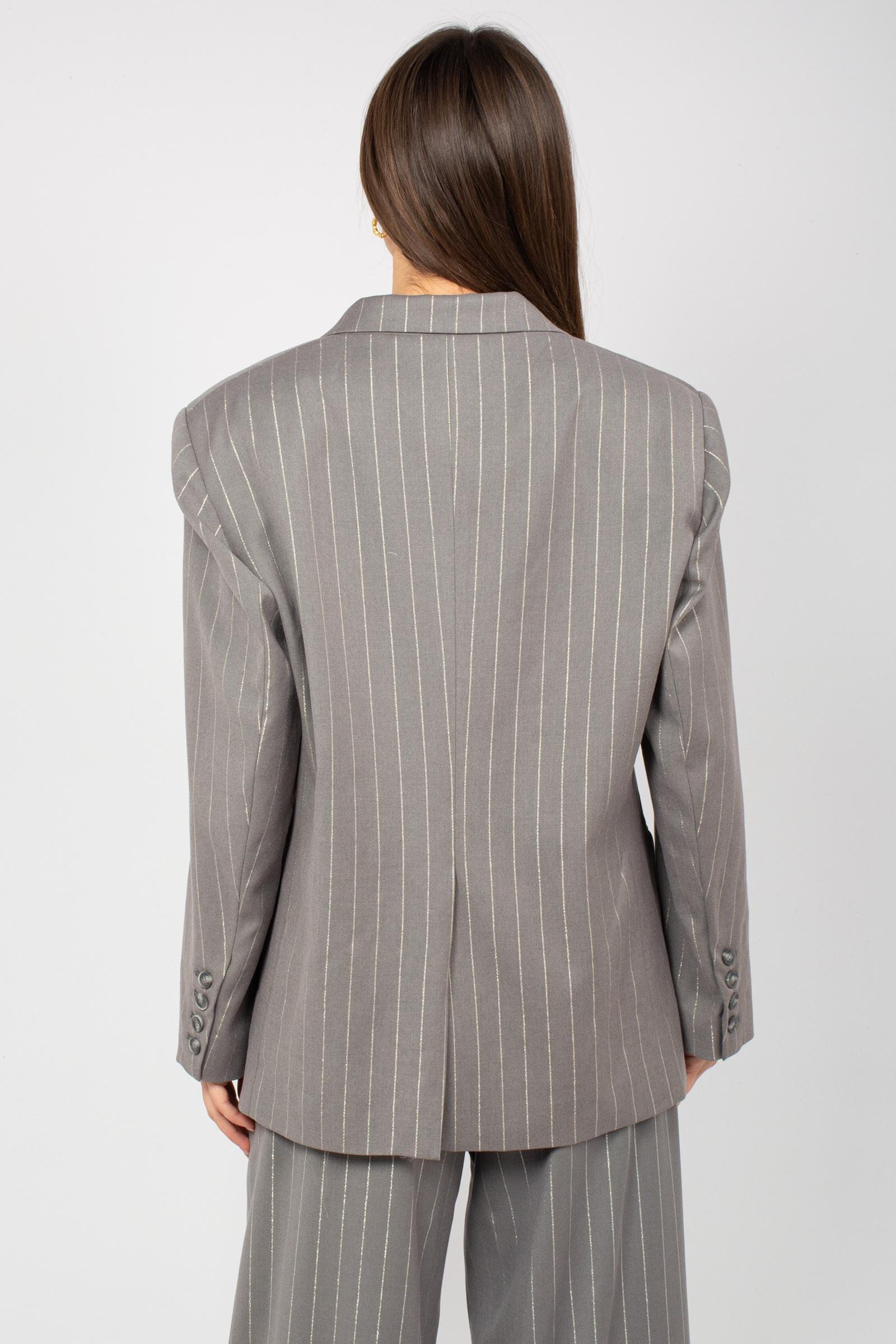 giacca oversize gessato F25JK07 PN11 WEILI ZHENG 