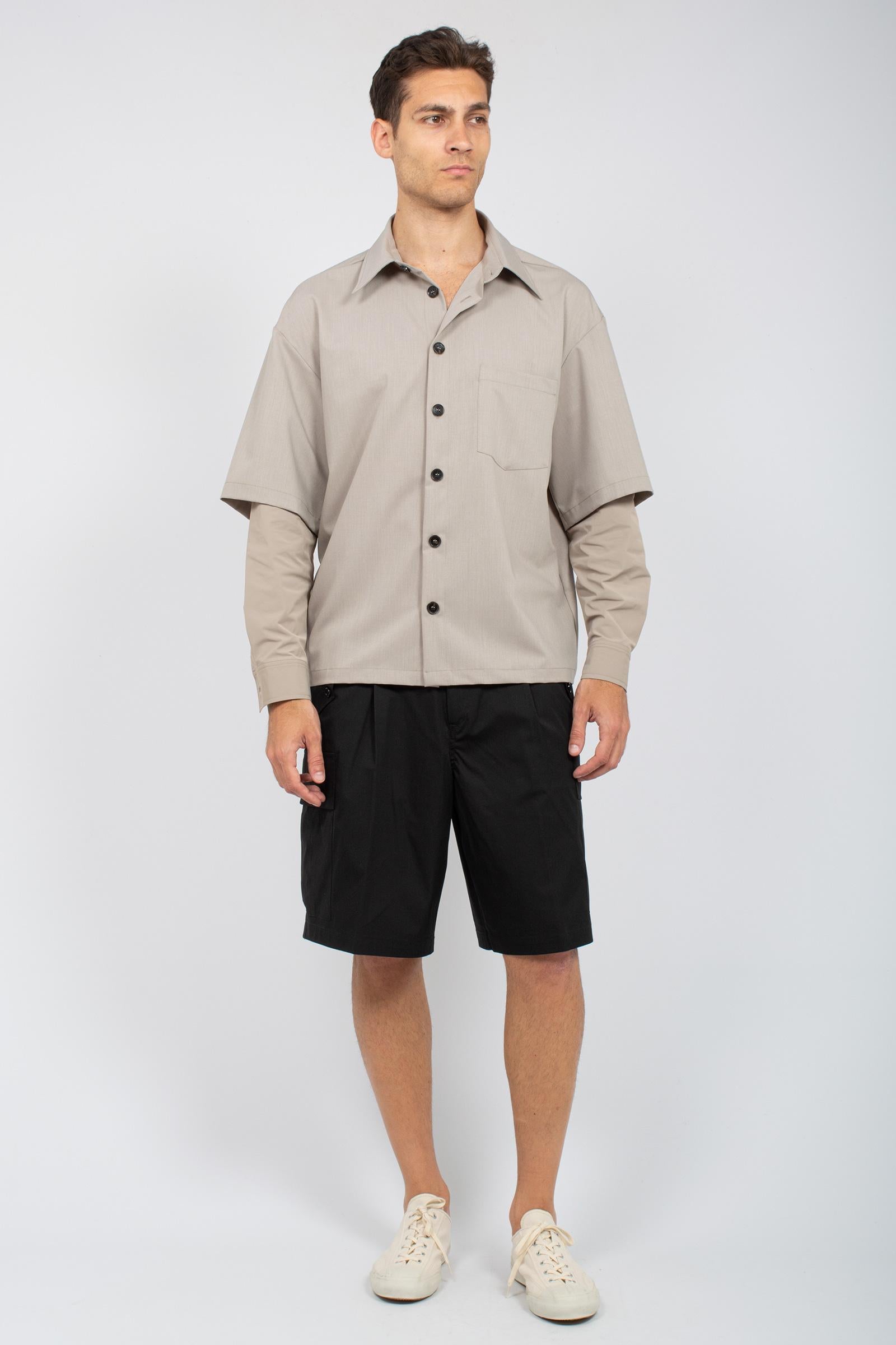 camicia con doppia manica 8158C492 BEIGE C93 