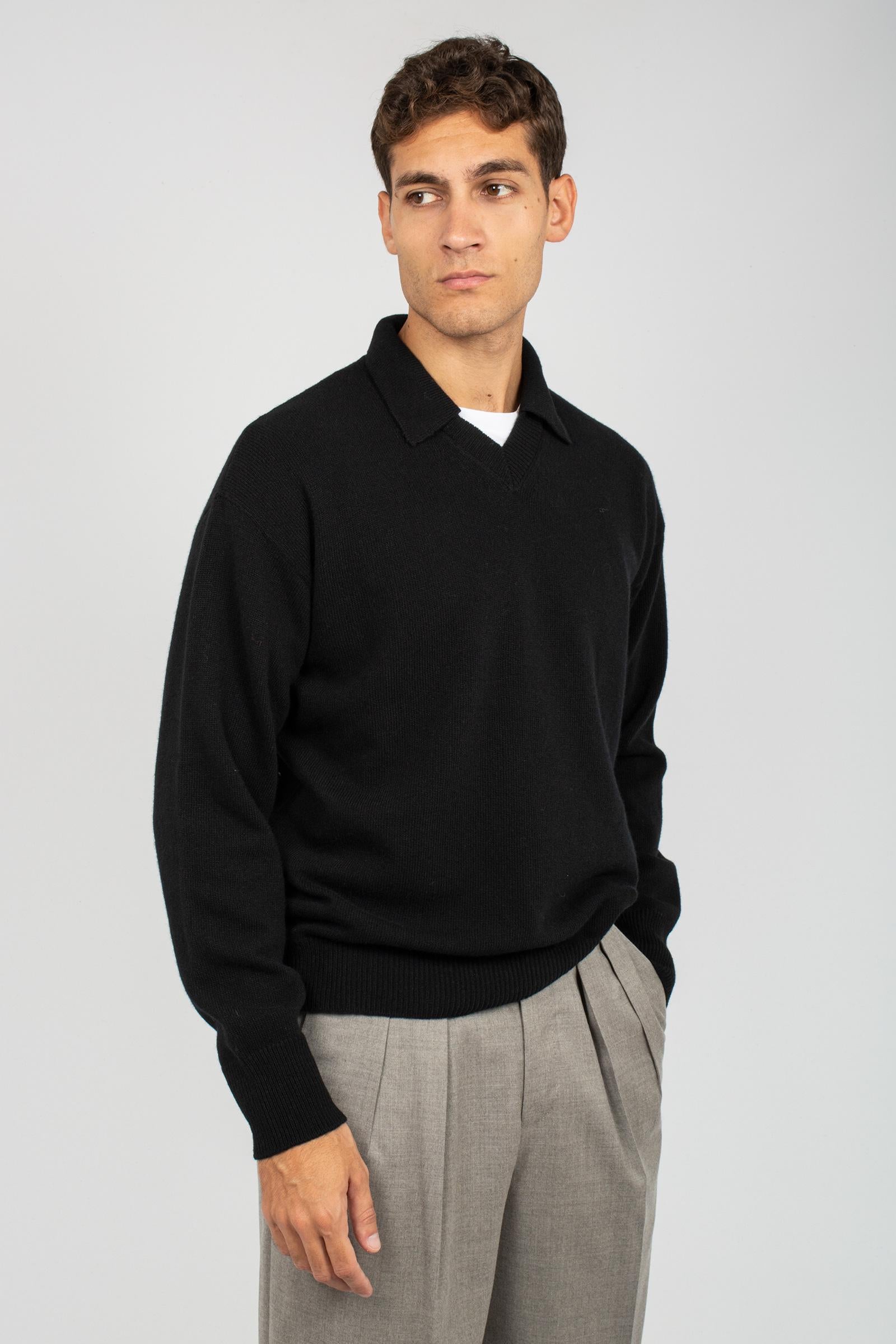 polo scollo v in misto lana e cashmere 253M37104 09 ROBERTO COLLINA 