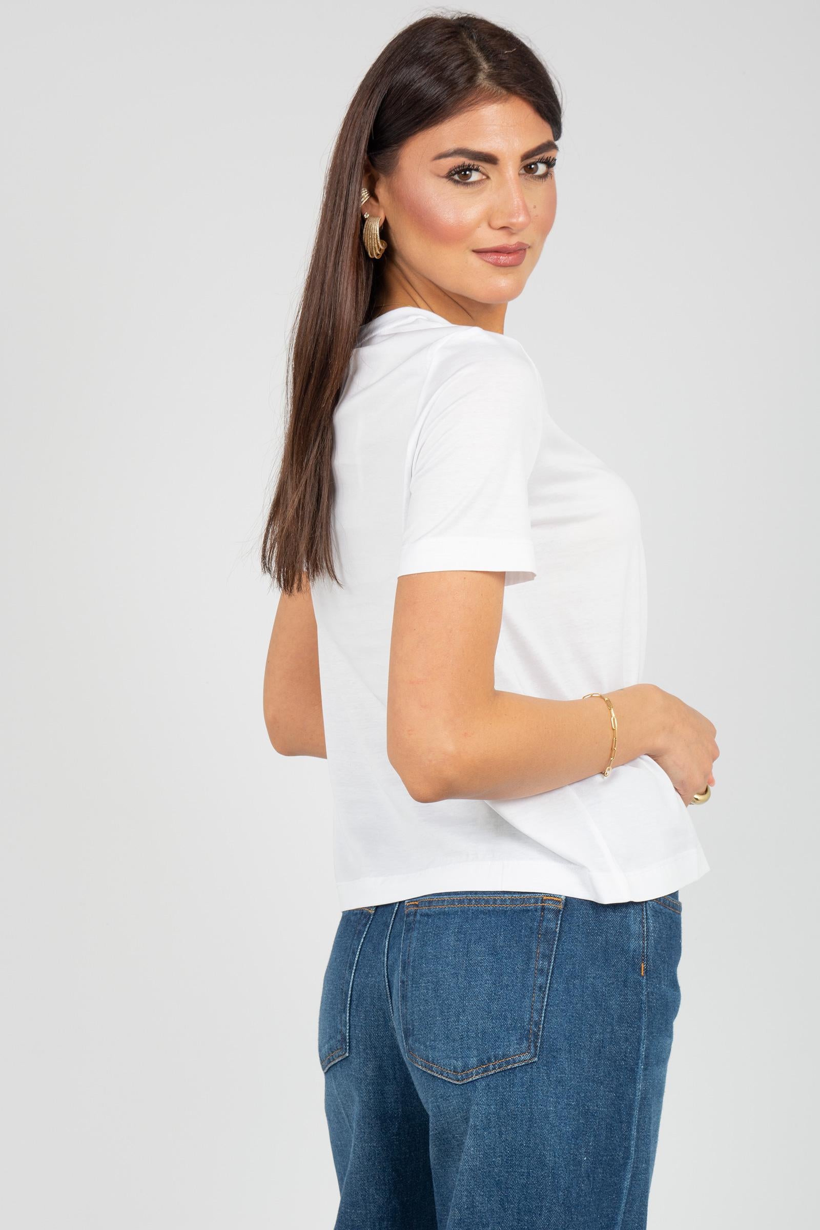 t-shirt in cotone con logo 'licenza' 2616941108600 011 MM - MAX MARA 