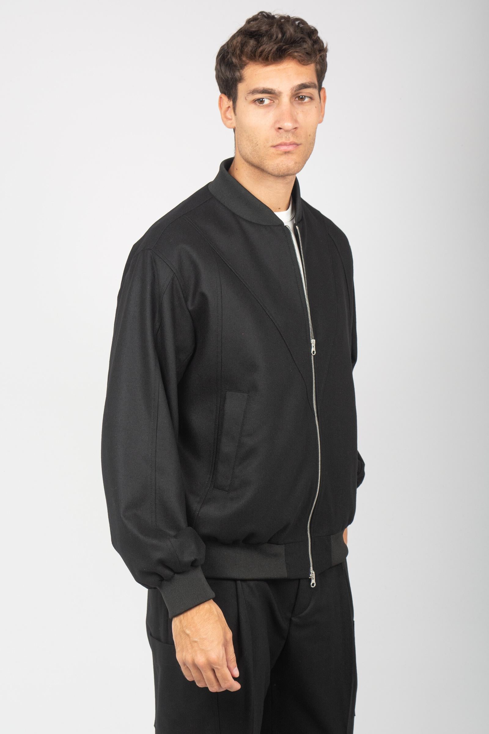 bomber in misto lana 'bomber' BOMBERWBS NERO BE ABLE 