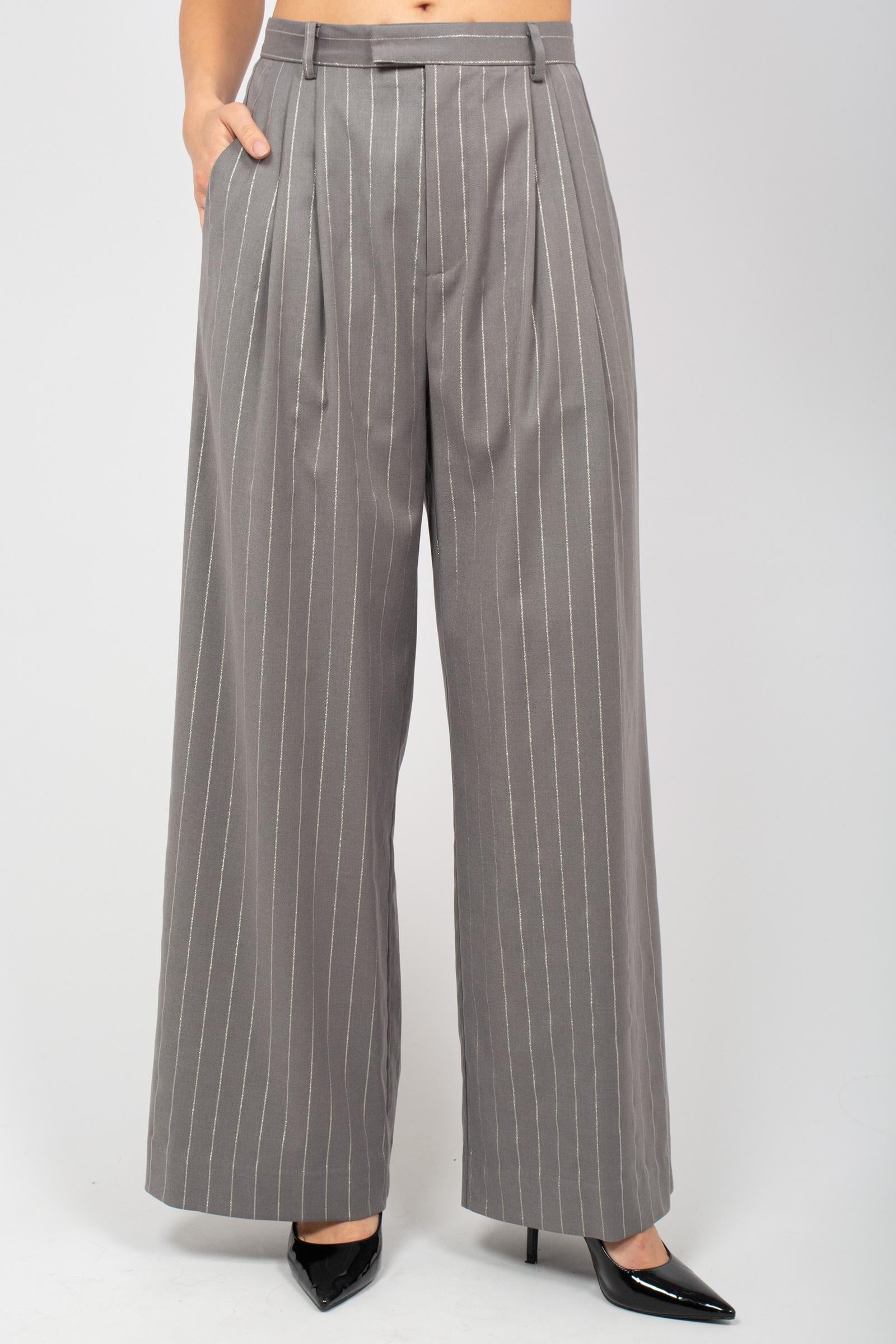 pantalone gessato con pince F25PL11 PN11 WEILI ZHENG 