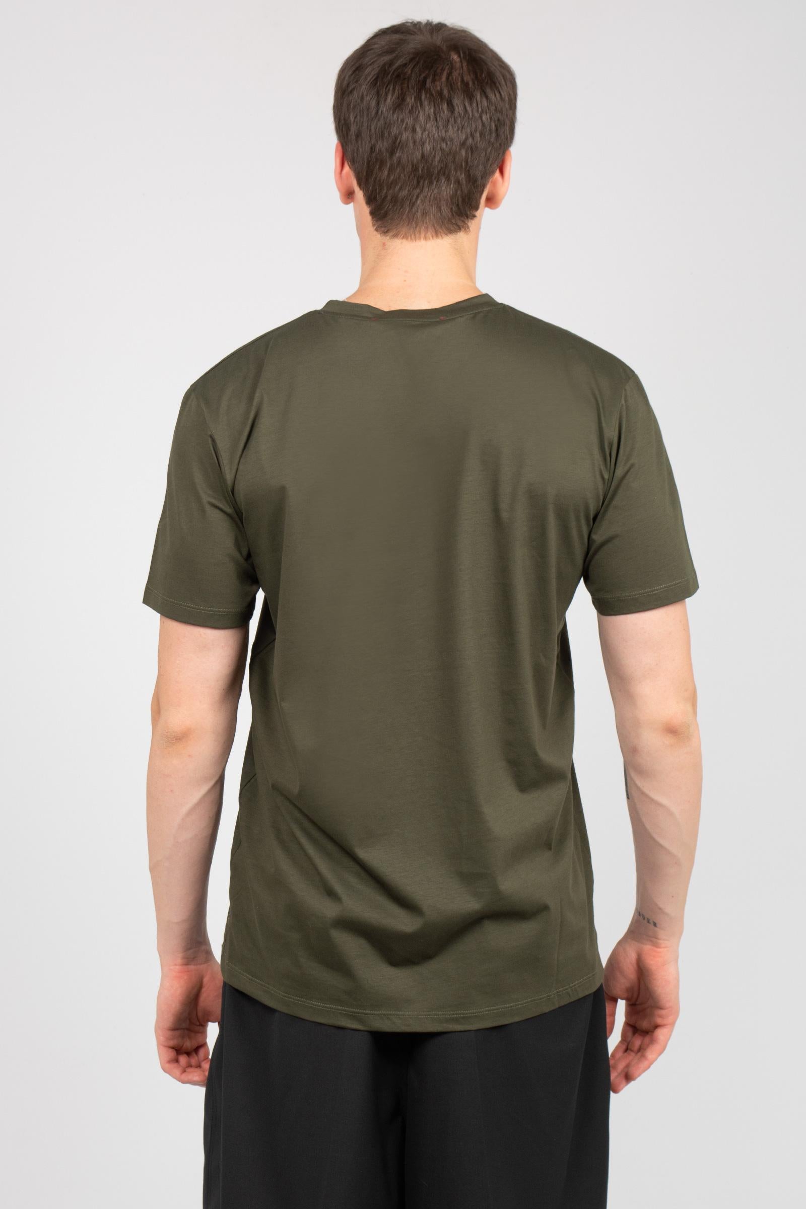 t-shirt in cotone filo di scozia B6AB0067 GREEN AMARANTO 