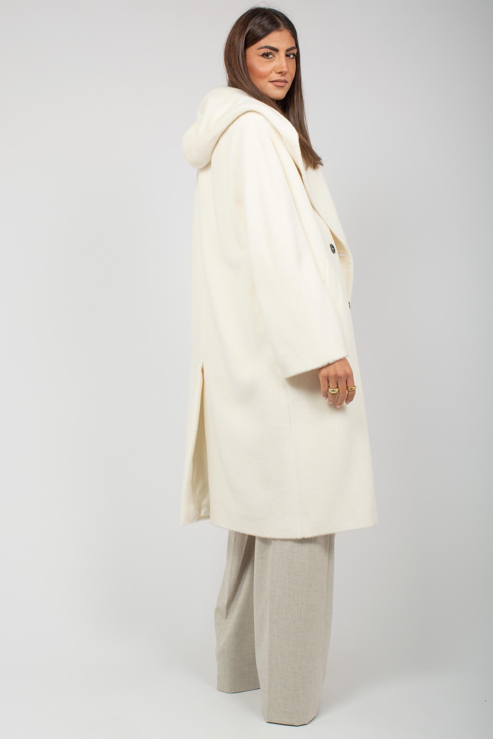 cappotto con cappuccio in misto alpaca 976LARA 21 NORMEET 