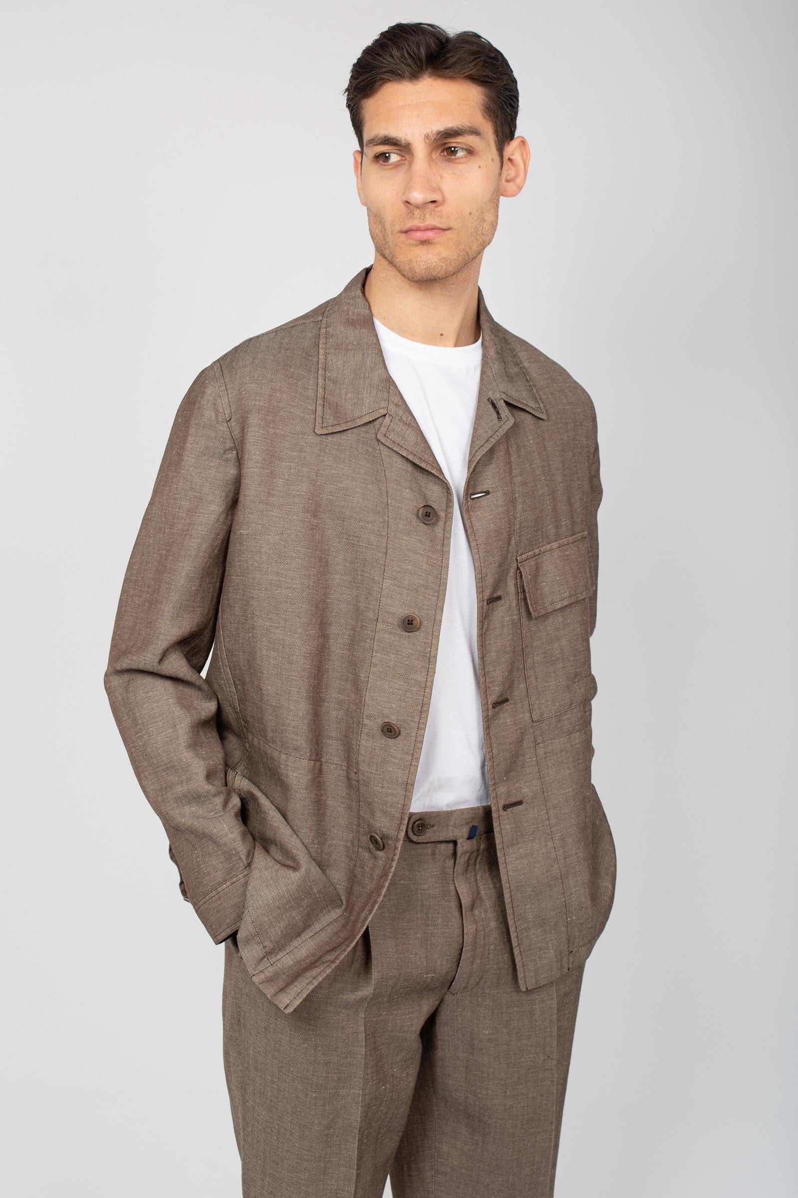 overshirt in cotone e canapa PABLOTF0532 630 THE GIGI 