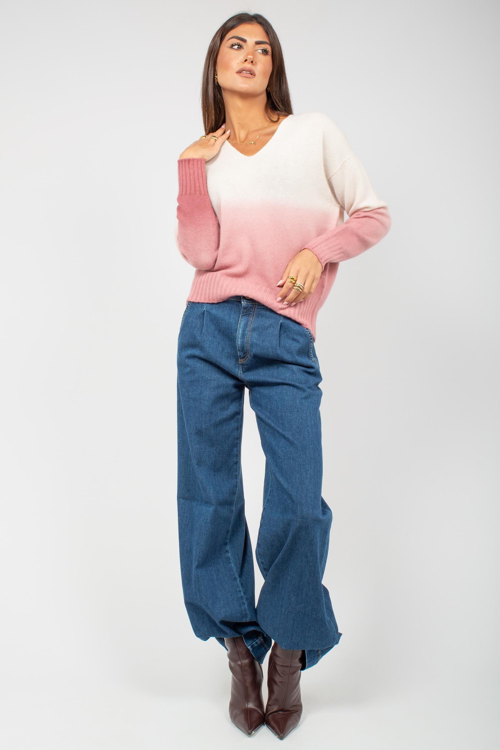 scollo v in cashmere sfumato L5K481SFL 001 DRUMOHR 