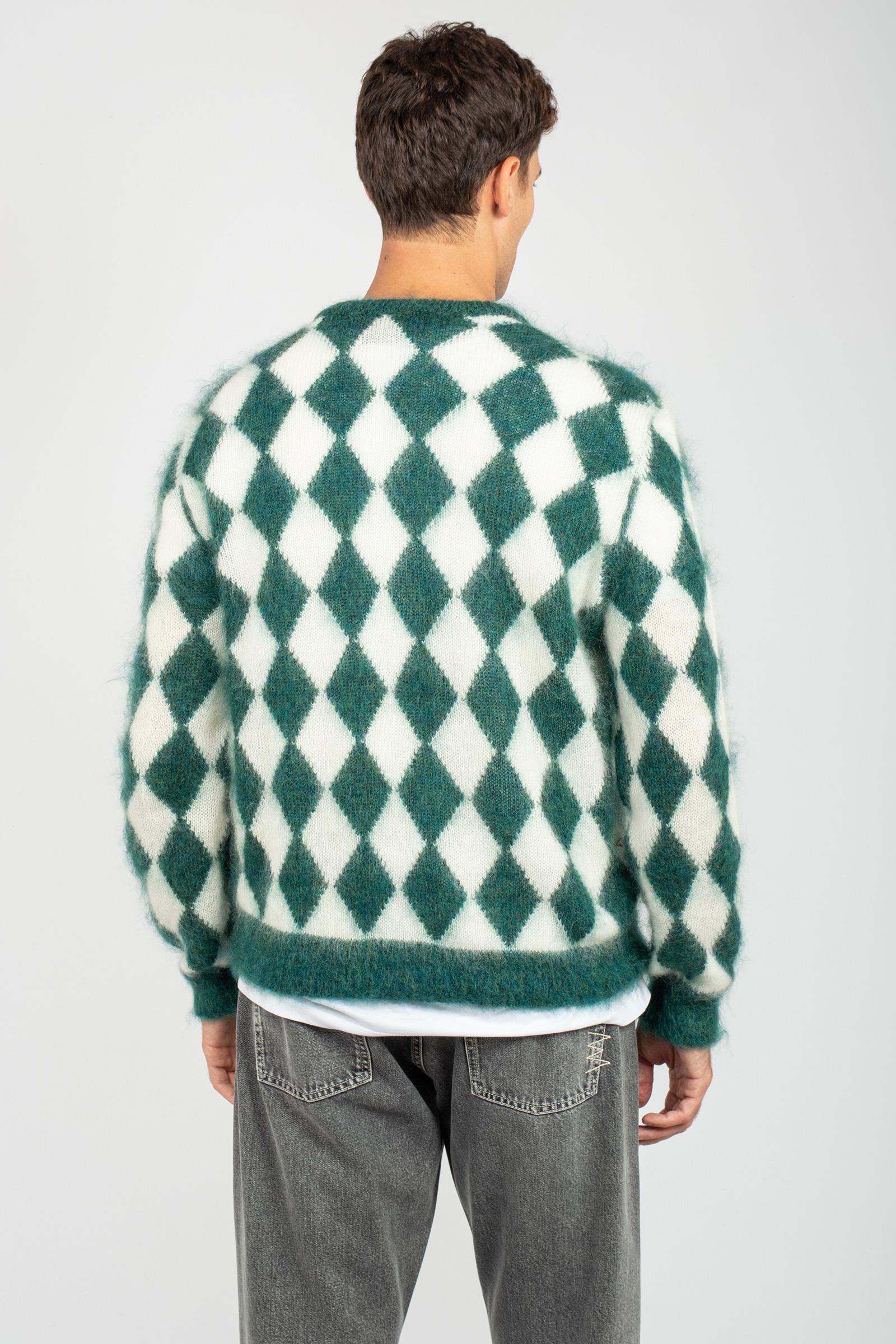 girocollo a rombi in misto mohair B9F0053 BOTTIGLIA AMARANTO 