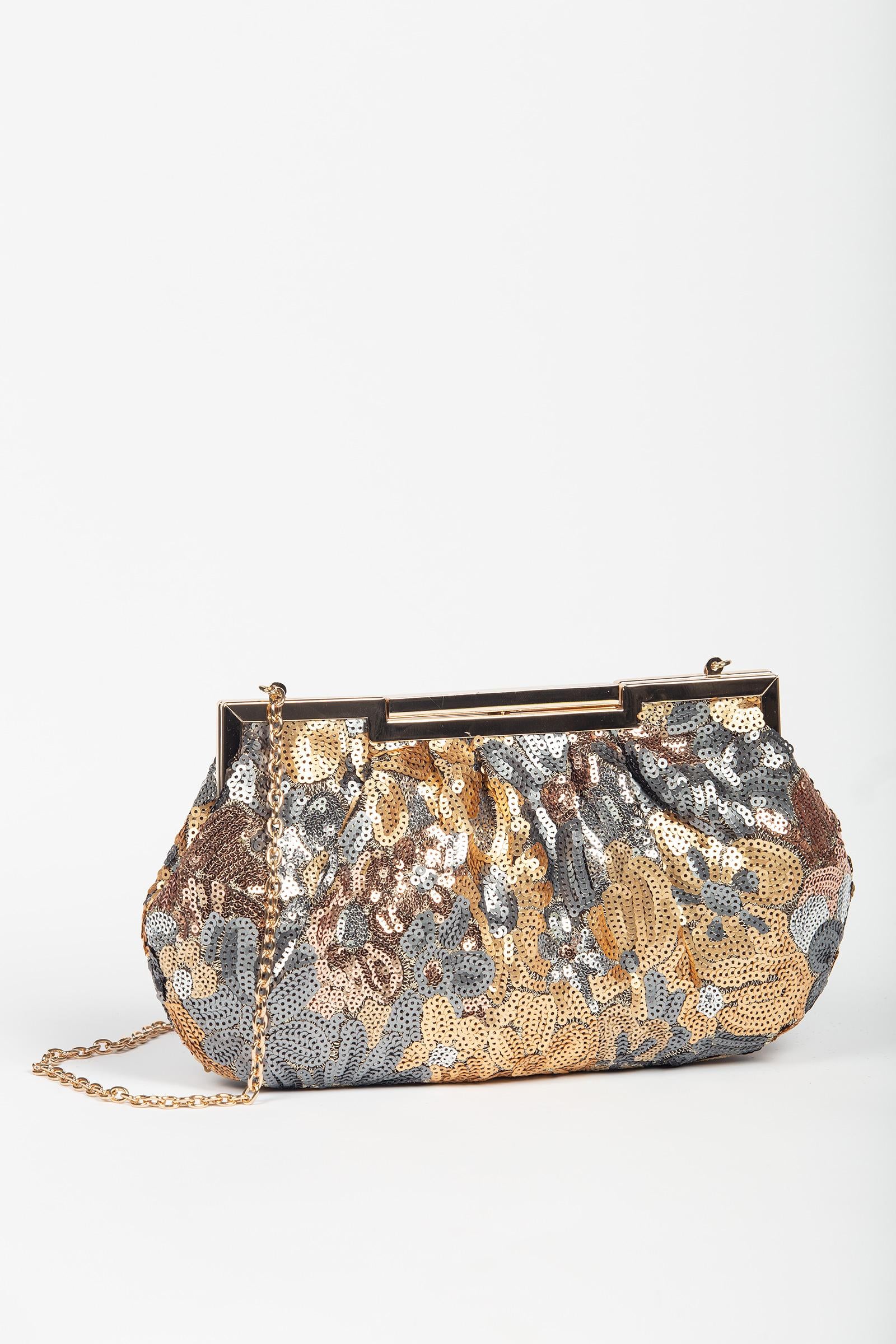 clutch morbida in pailettes ACA557 DORE ANNA CECERE 