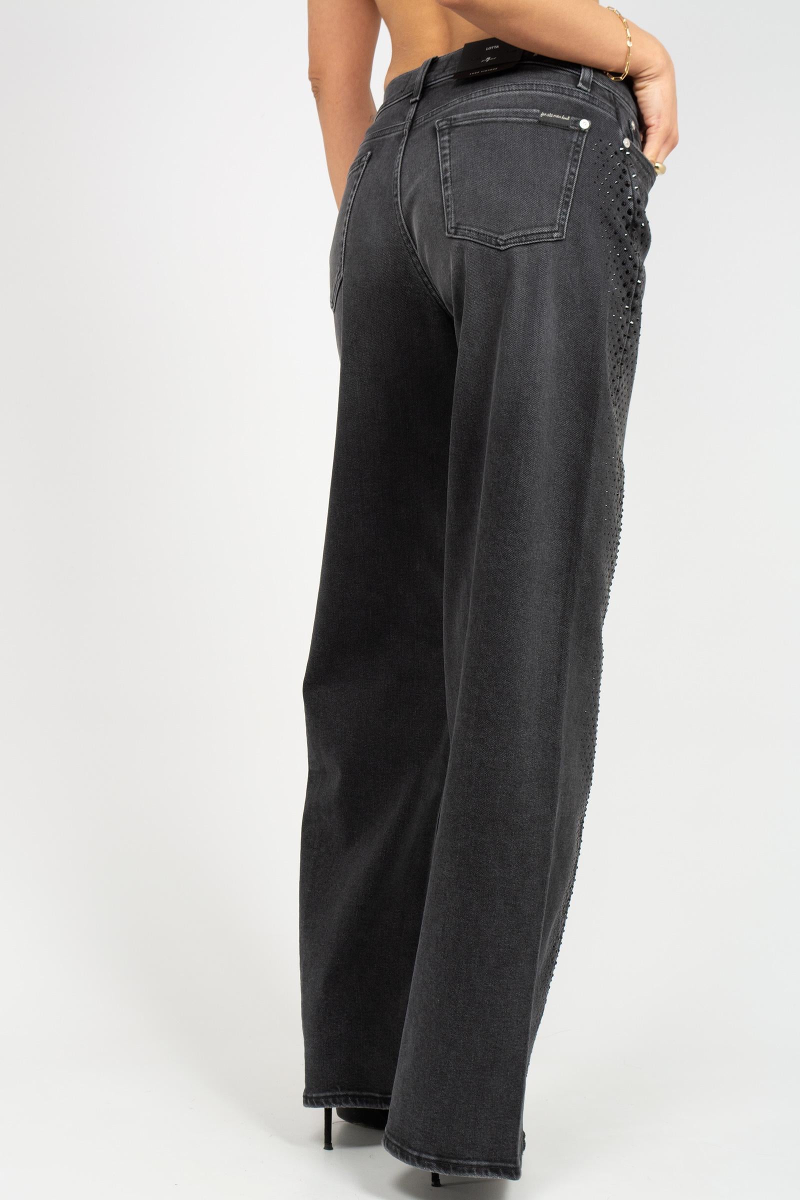 denim oversize con cristalli 'lotta' 7UX1SC32 BOTTOMLINE 7 FOR ALL MANKIND 