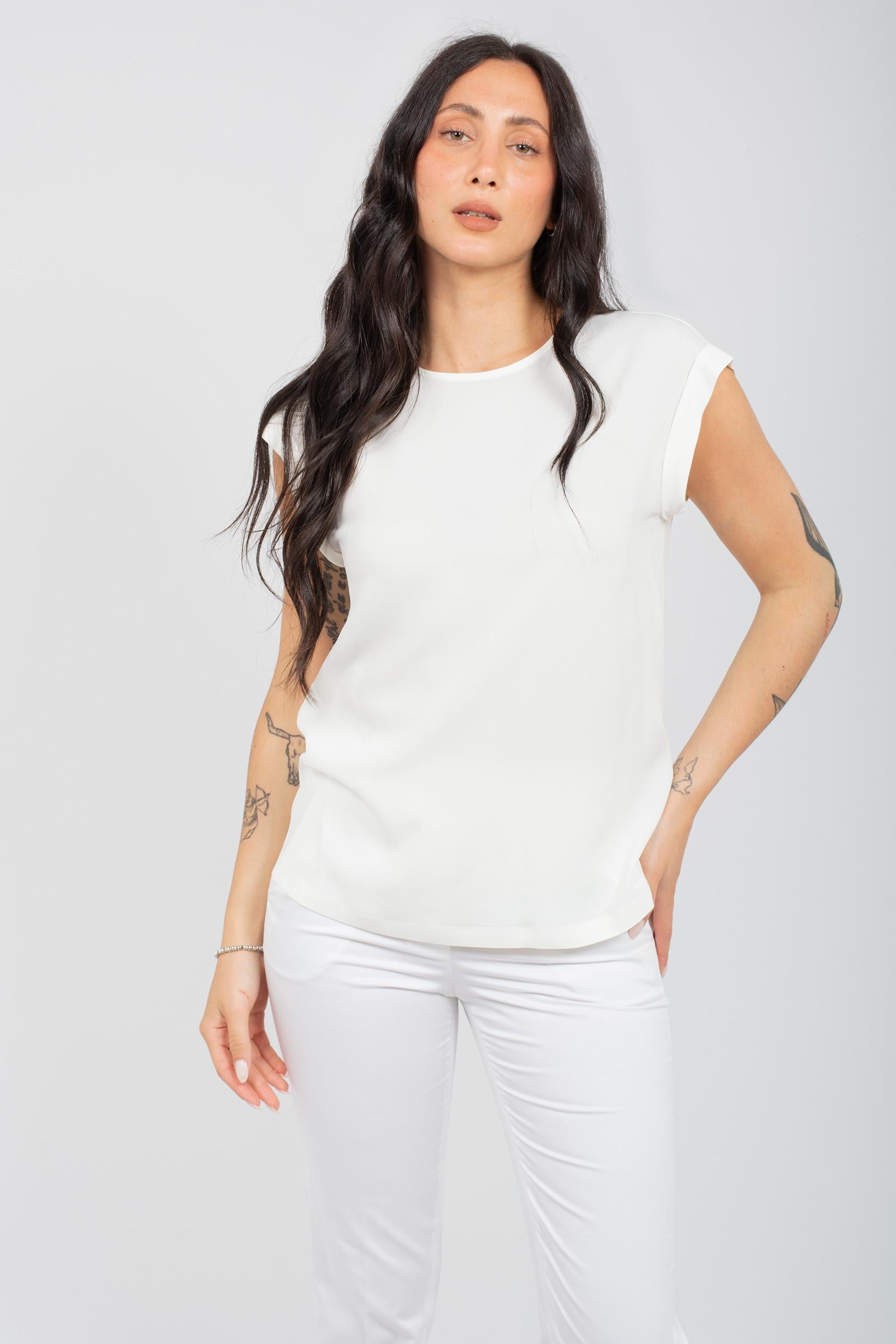 t-shirt in misto seta M0653307000 502 PESERICO EASY 