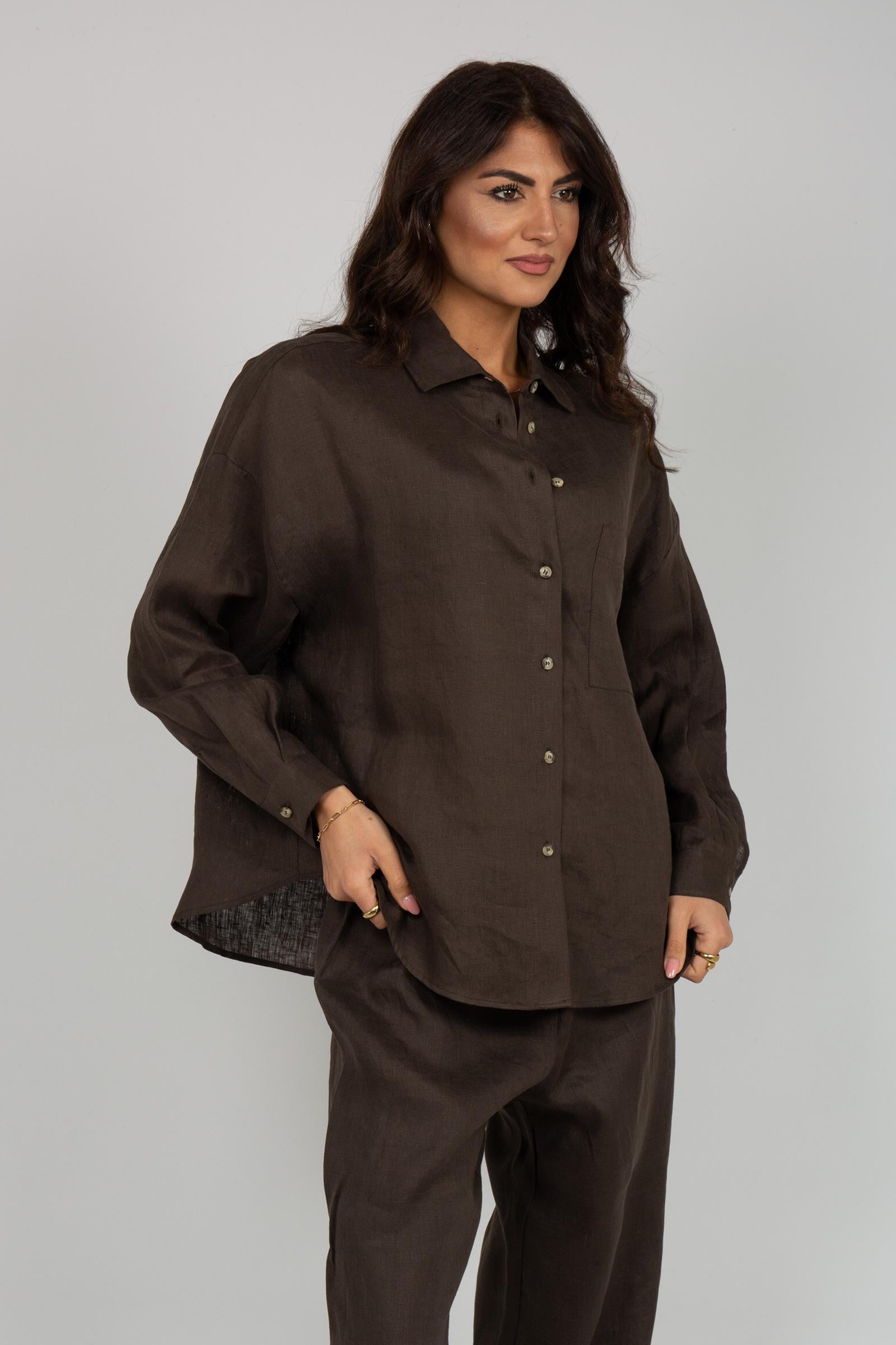 camicia in lino 5012R003101N 32 DIANA GALLESI 