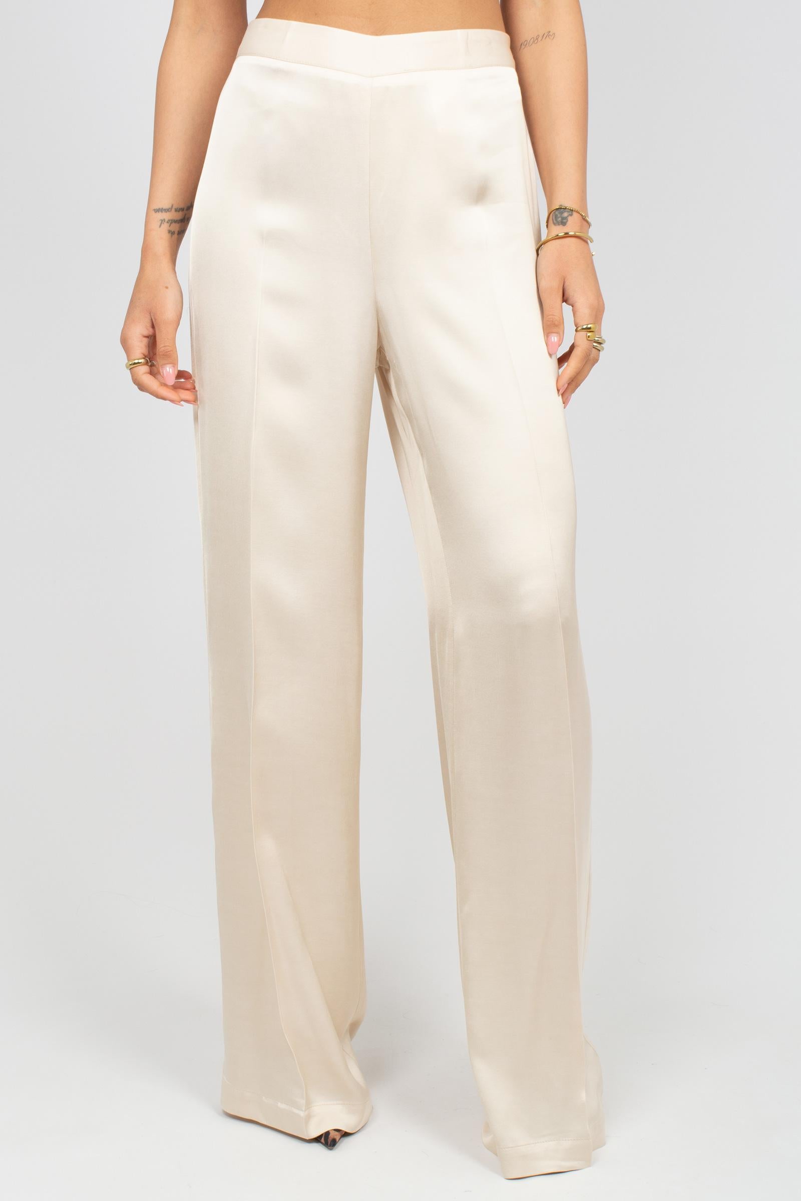 pantalone dritto in raso di viscosa VERBEN382 1394 HANAMI D'OR 