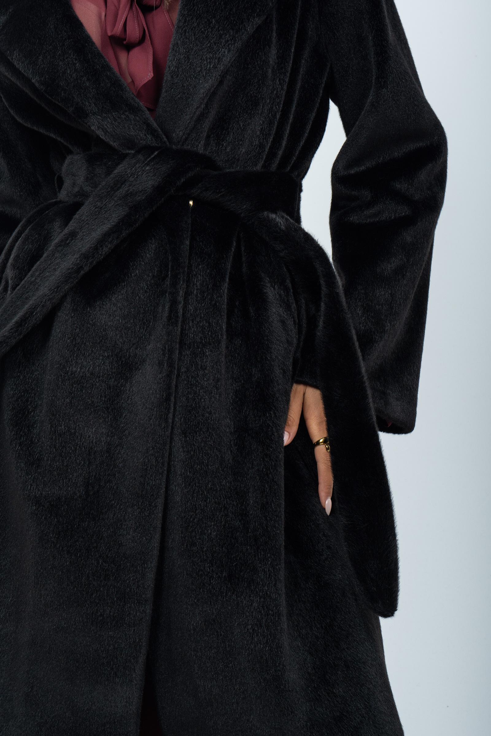 giacca in ecopelliccia PL326VELVET NERO SANGERMANO 