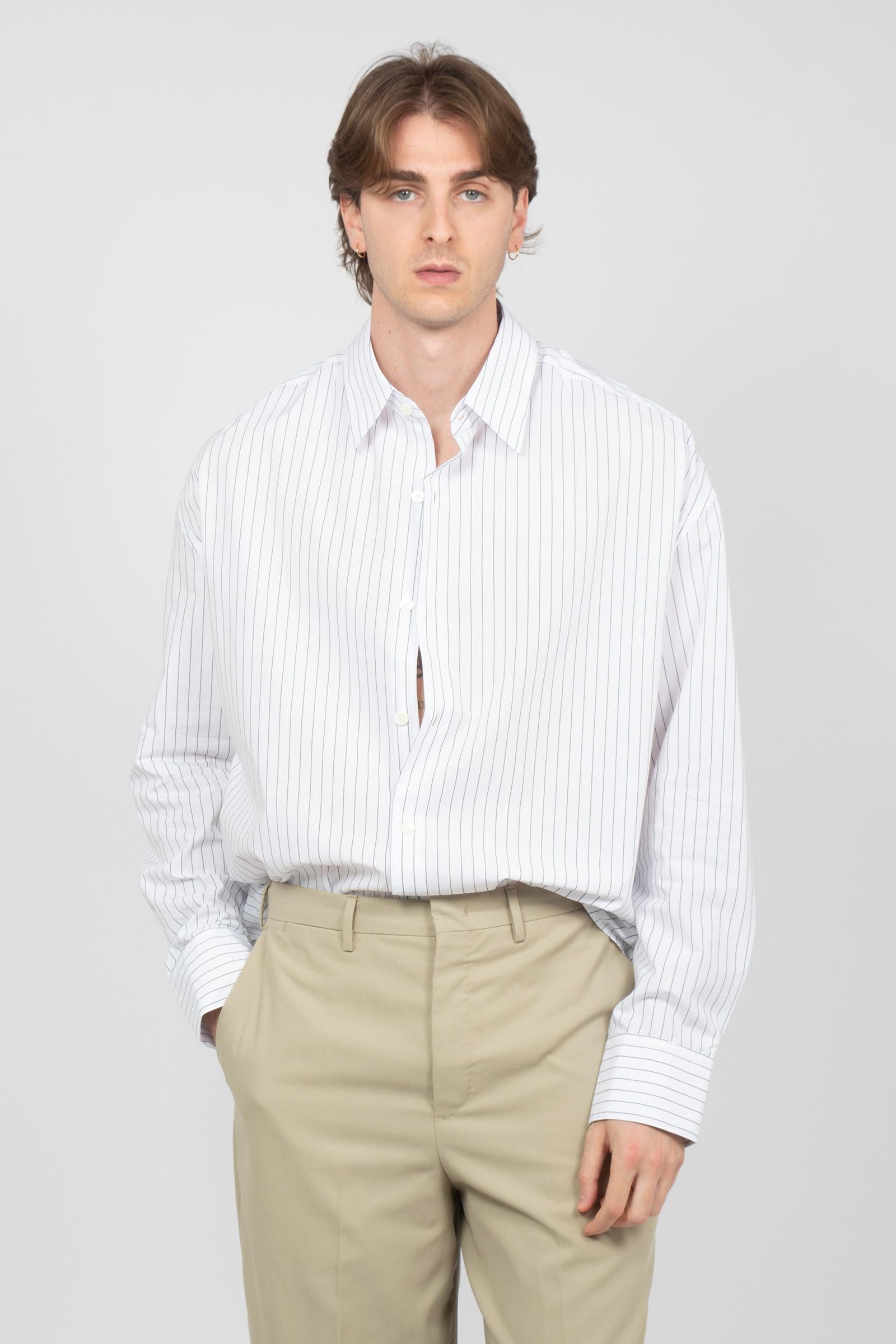 camiia oversize in cotone a righe 850386 WHITE STUDIO SEIDENSTICKER 