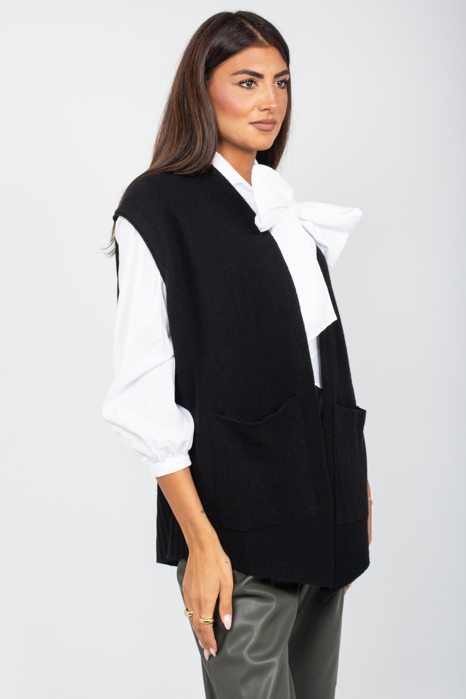 cardigan in lana merinos EQM0486I 16 AMANTO 