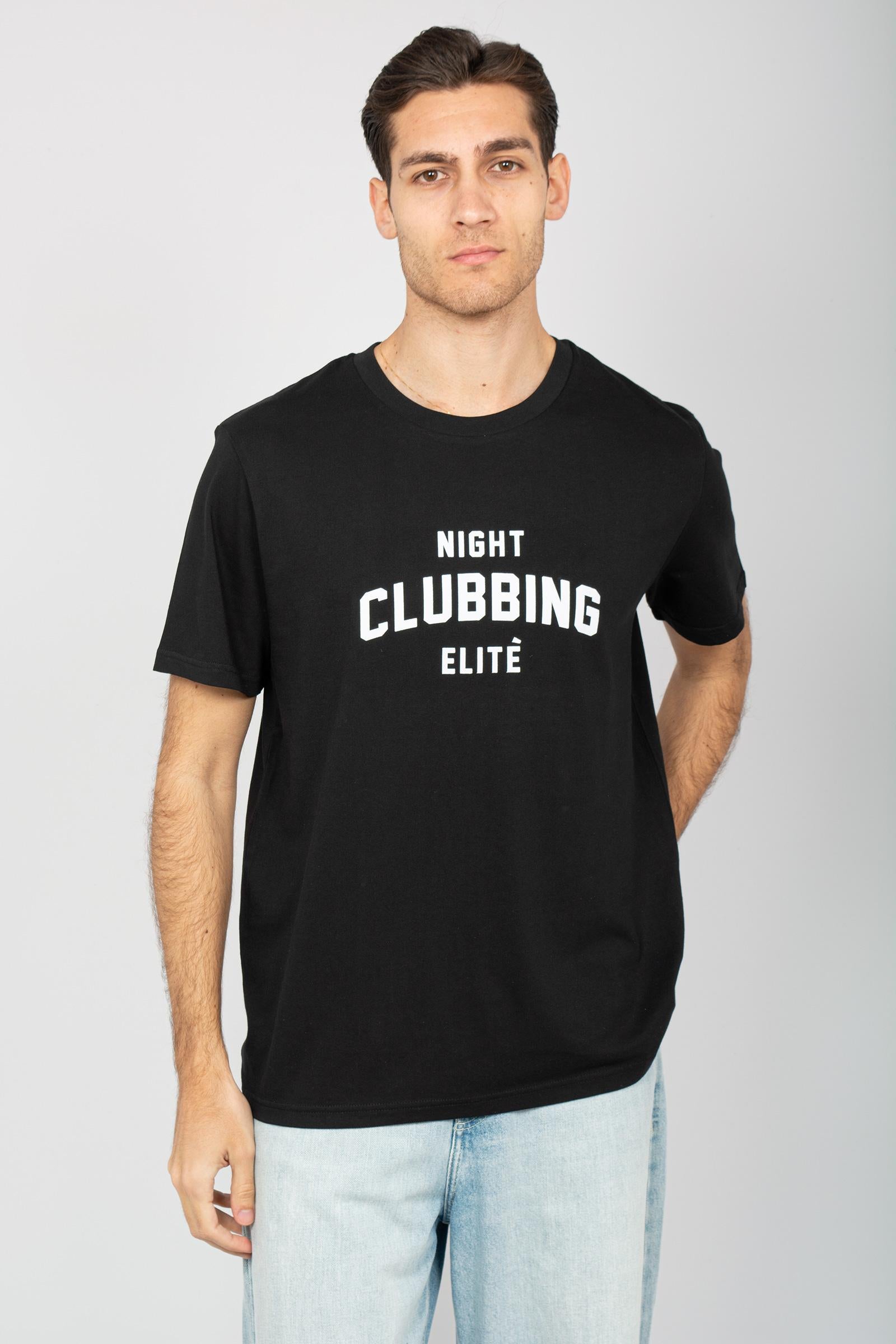t-shirt in cotone con lettering UTEE826COLLF BLKWHT ELITE 