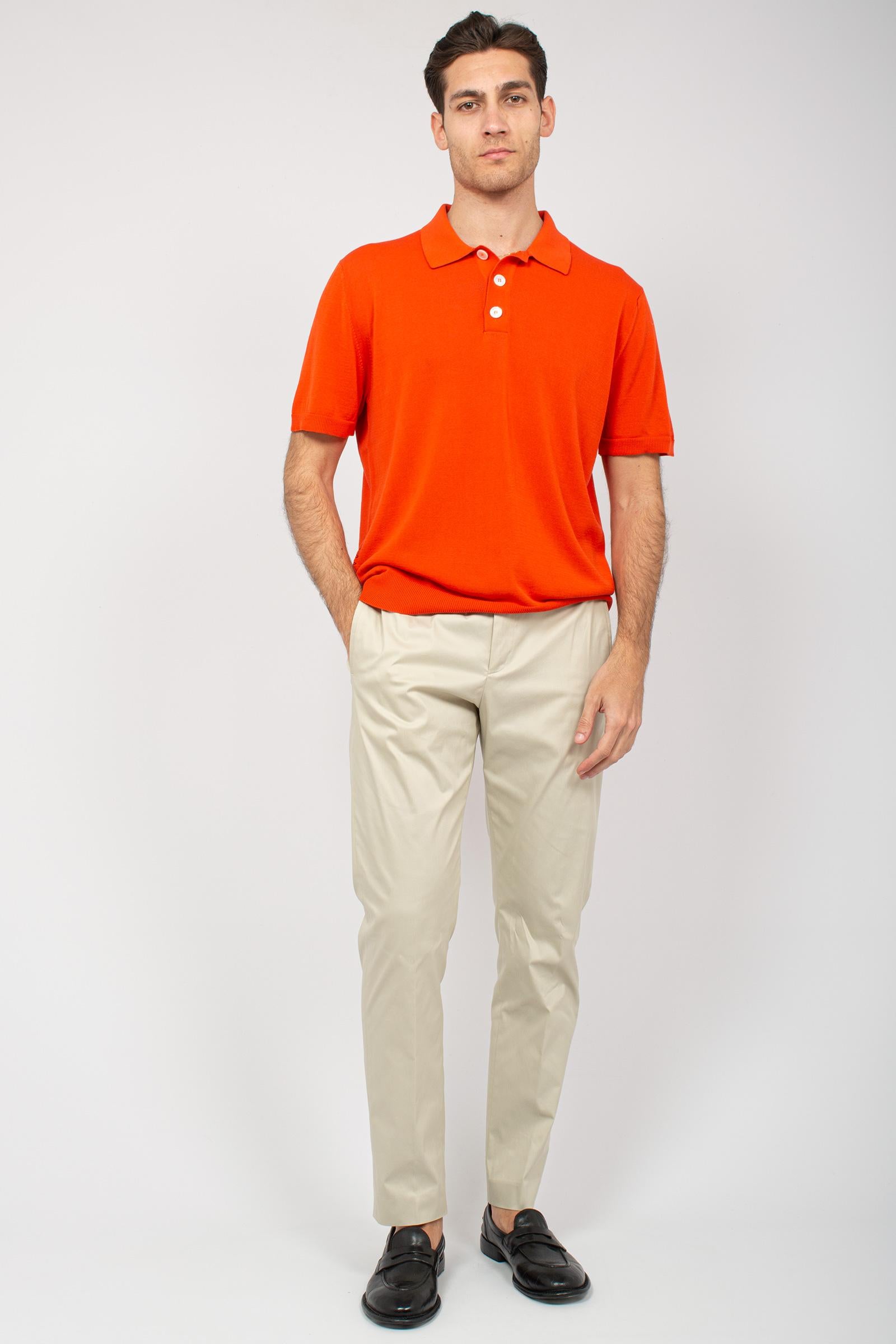polo in filo di cotone B9D0013D ARANCIO AMARANTO 