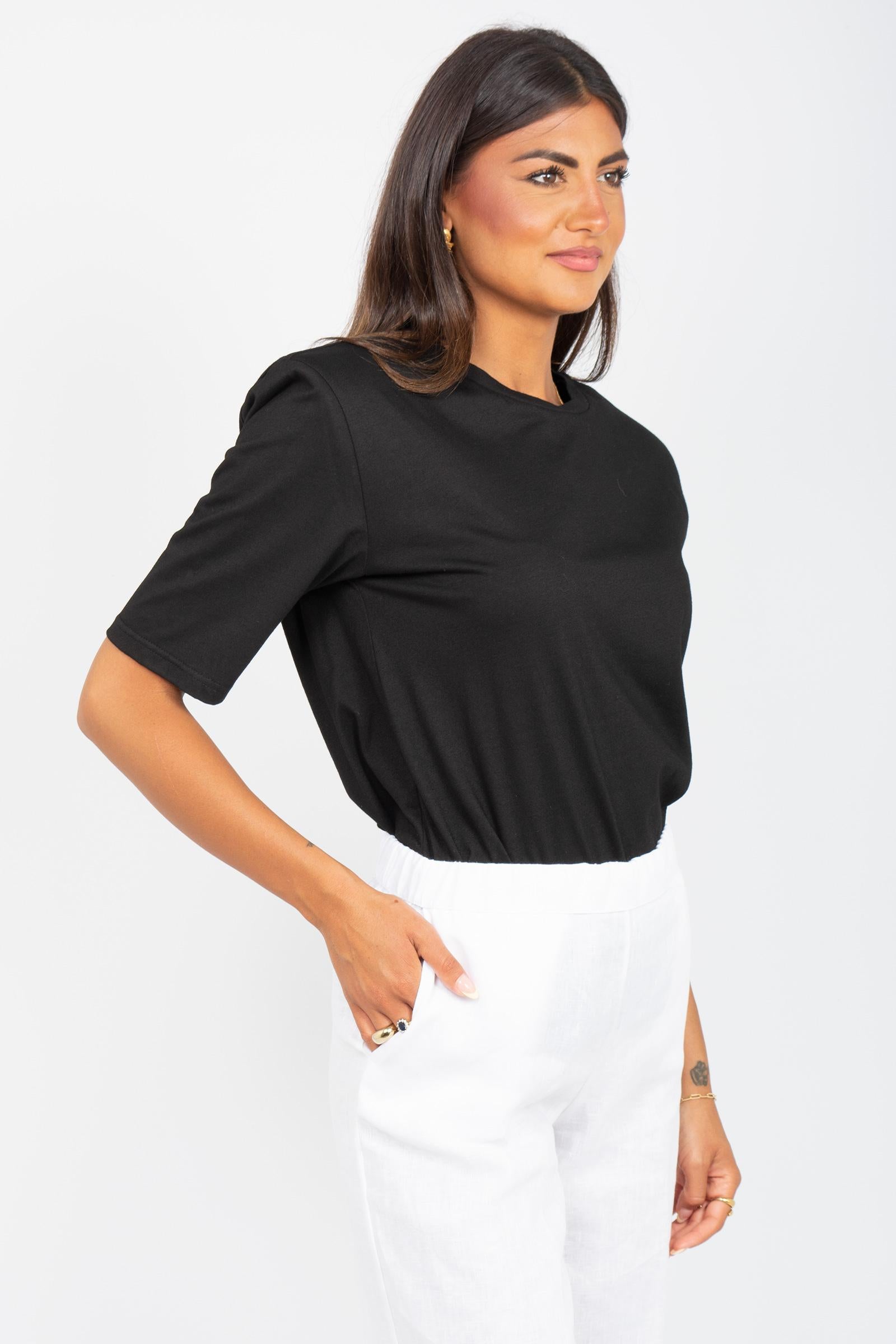 t-shirt in cotone con spalline S25TS01 B126 WEILI ZHENG 