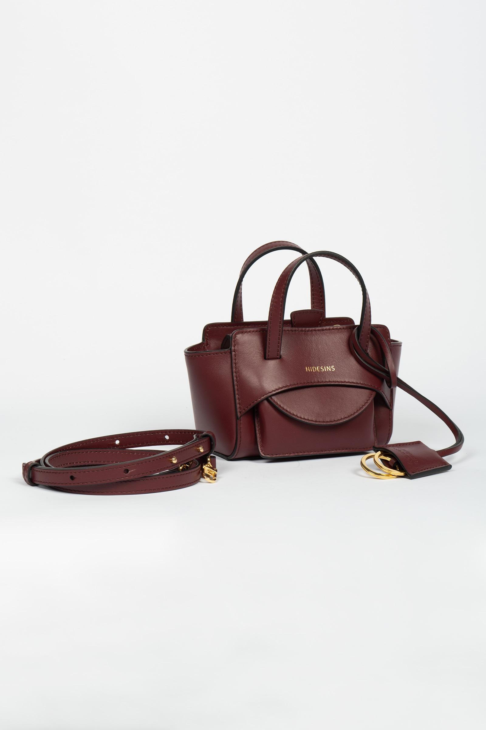 shoulder bag 'flap xs' in pelle FL14XSPREMIERE WINE HIDESINS 