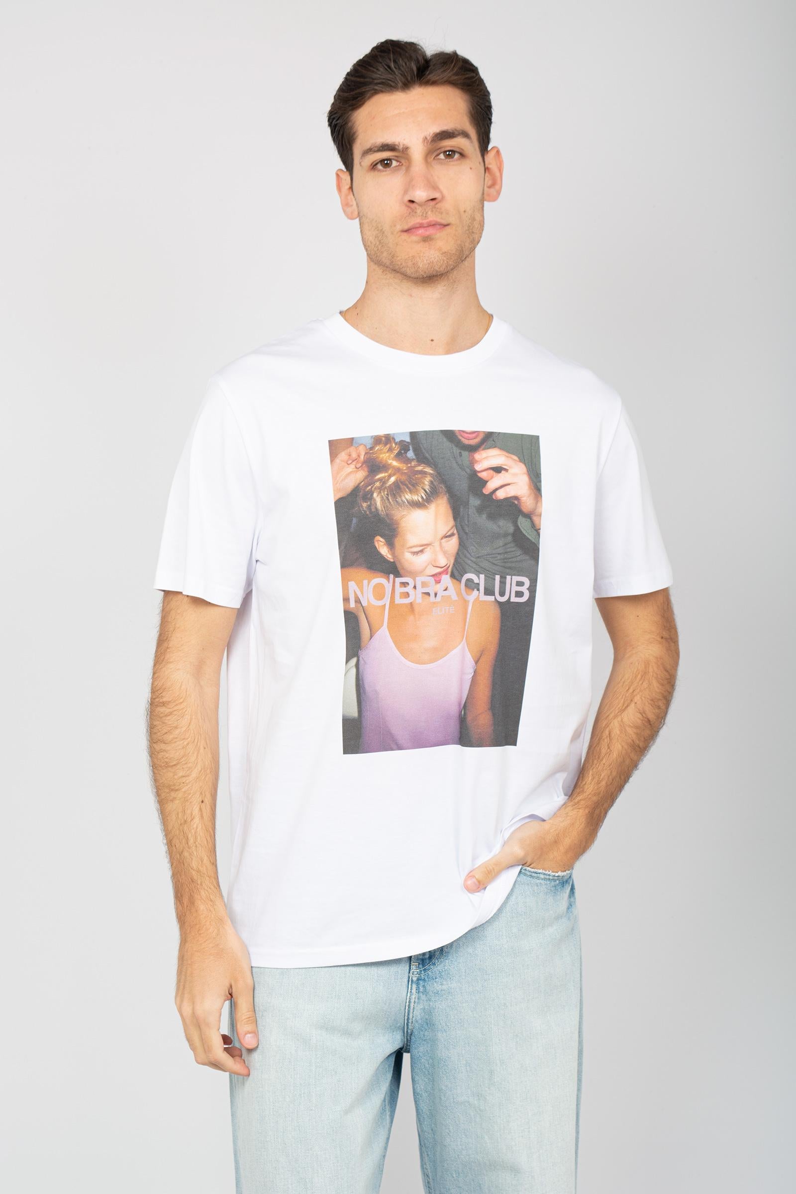 t-shirt in cotone con stampa no bra UTEE840NOKA WHT ELITE 