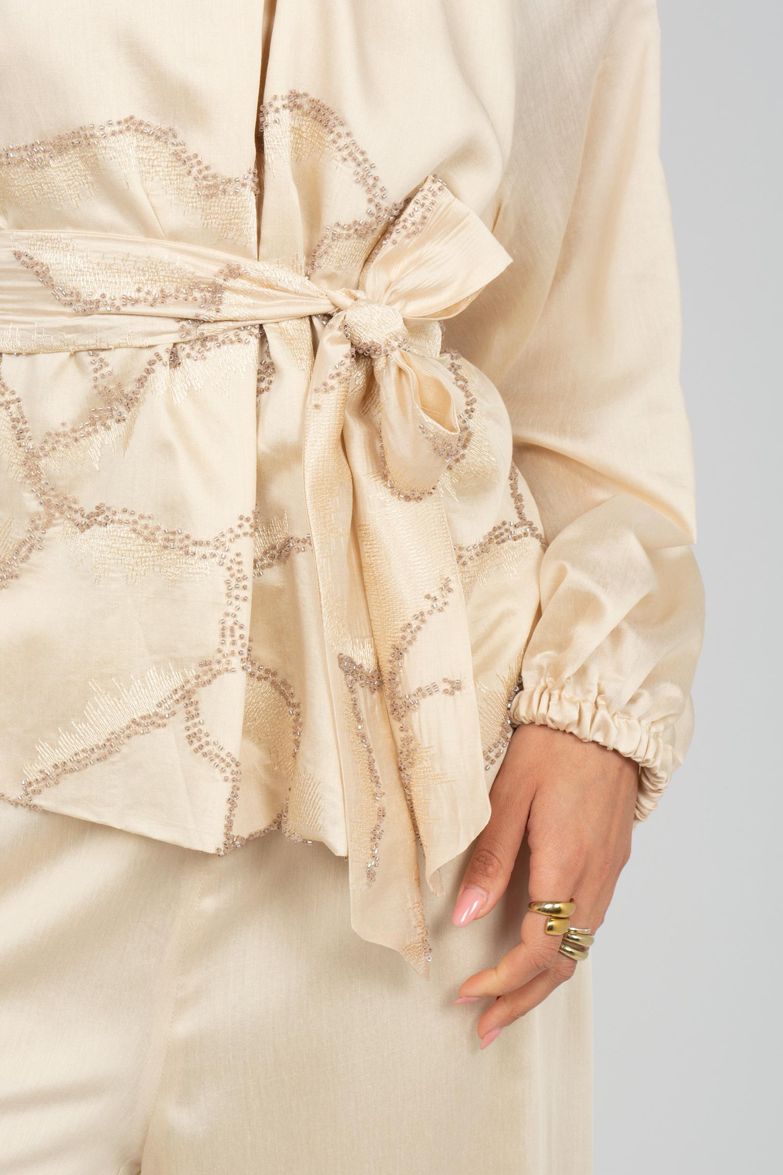 blusa con ricamo perline VANESSA390 1366 HANAMI D'OR 
