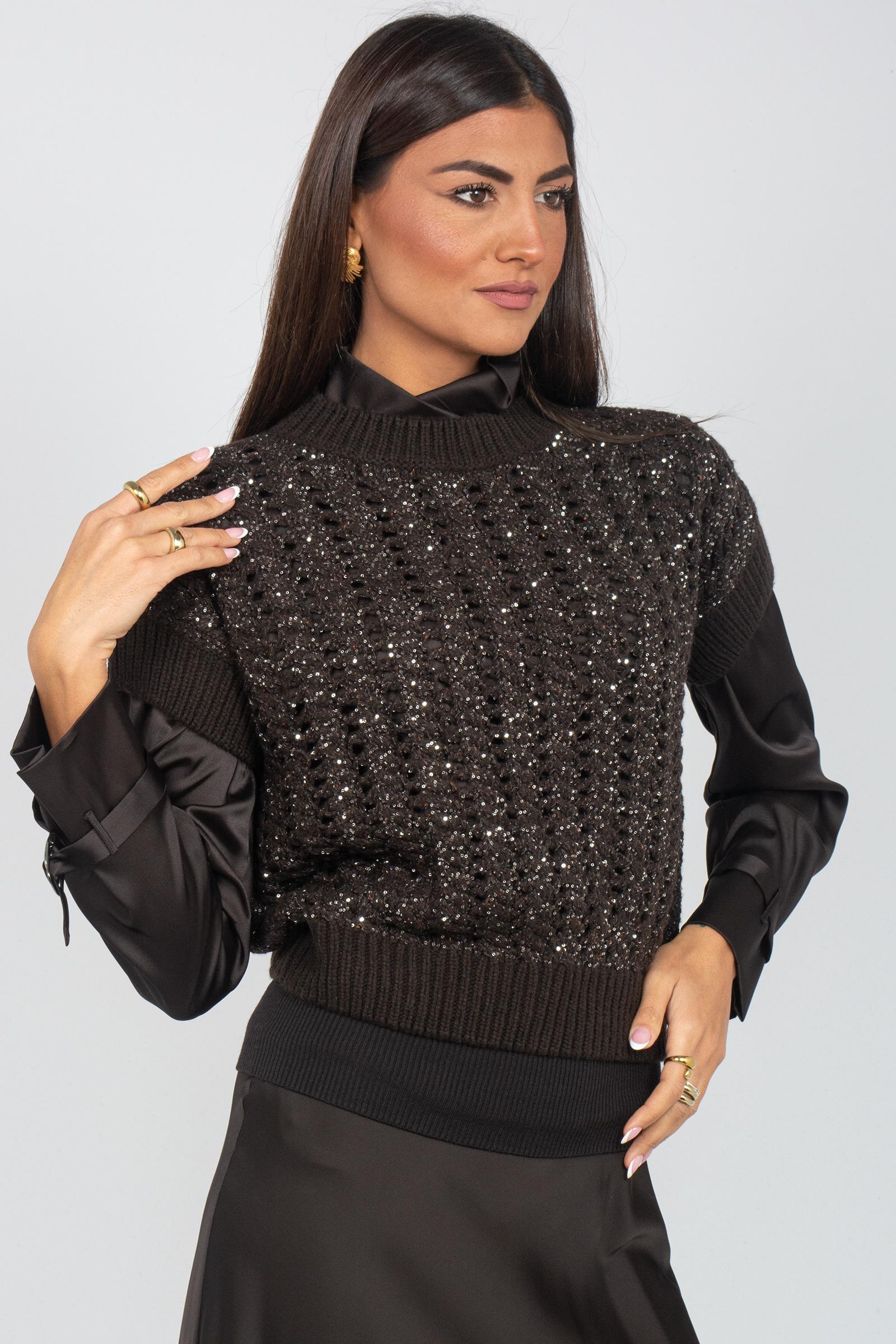 gilet con trecce e cristalli 61185 20 D.EXTERIOR 