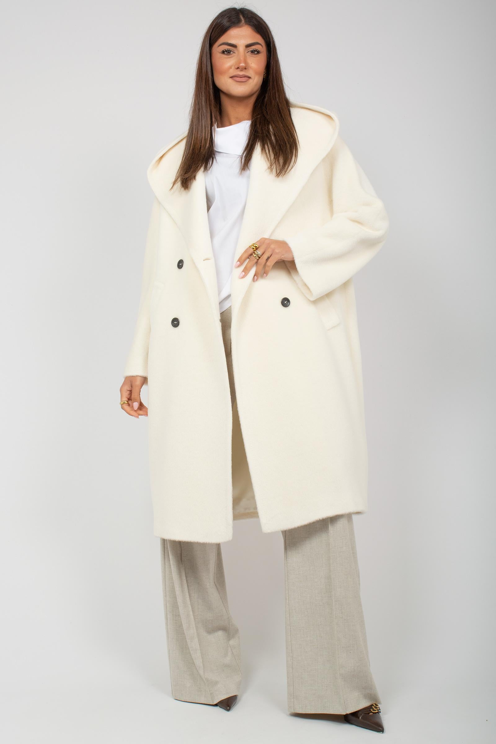 cappotto con cappuccio in misto alpaca 976LARA 21 NORMEET 