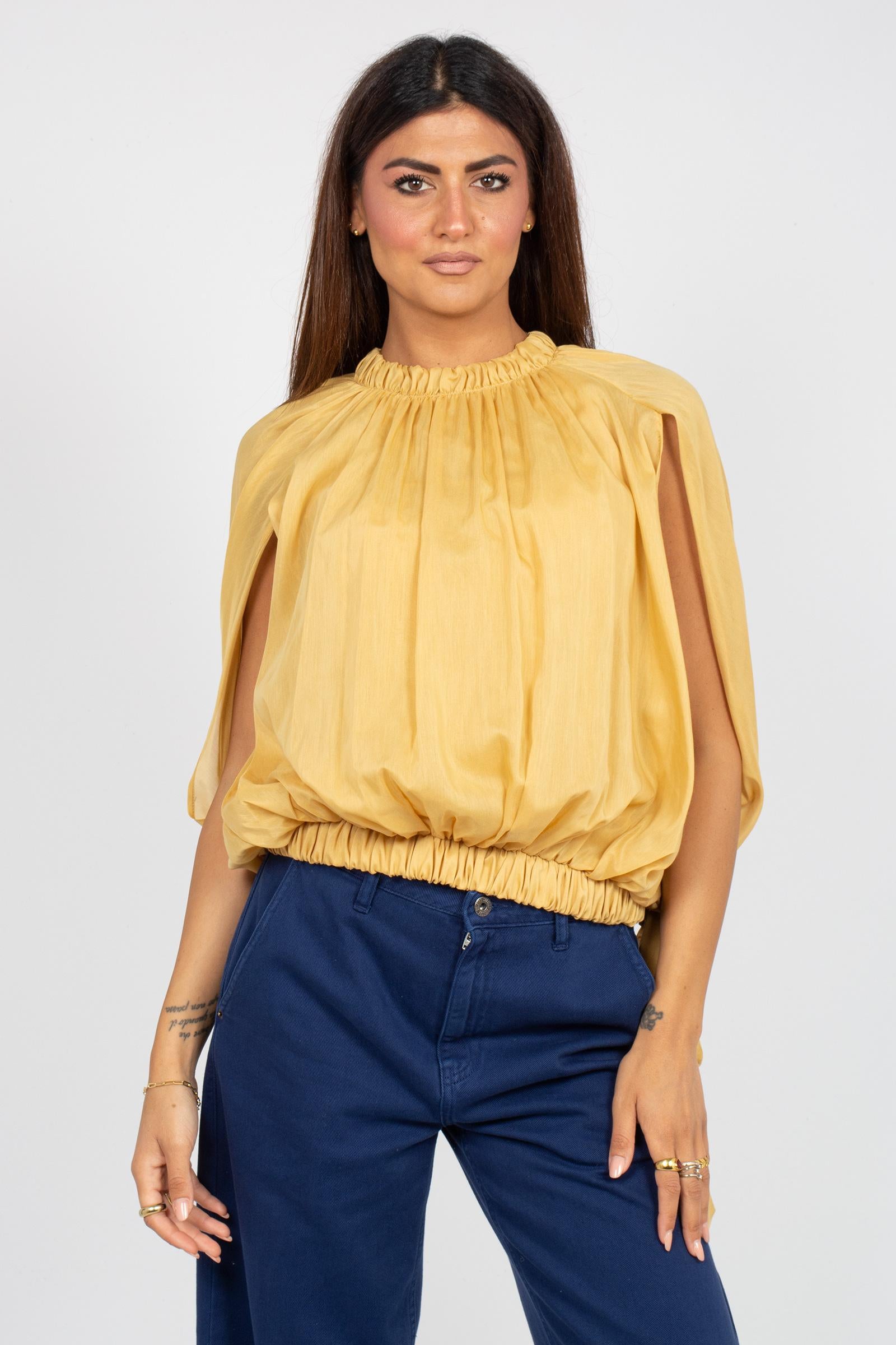 blusa in voile di cotone 'zavia' S6SI12 T31 SEMICOUTURE 