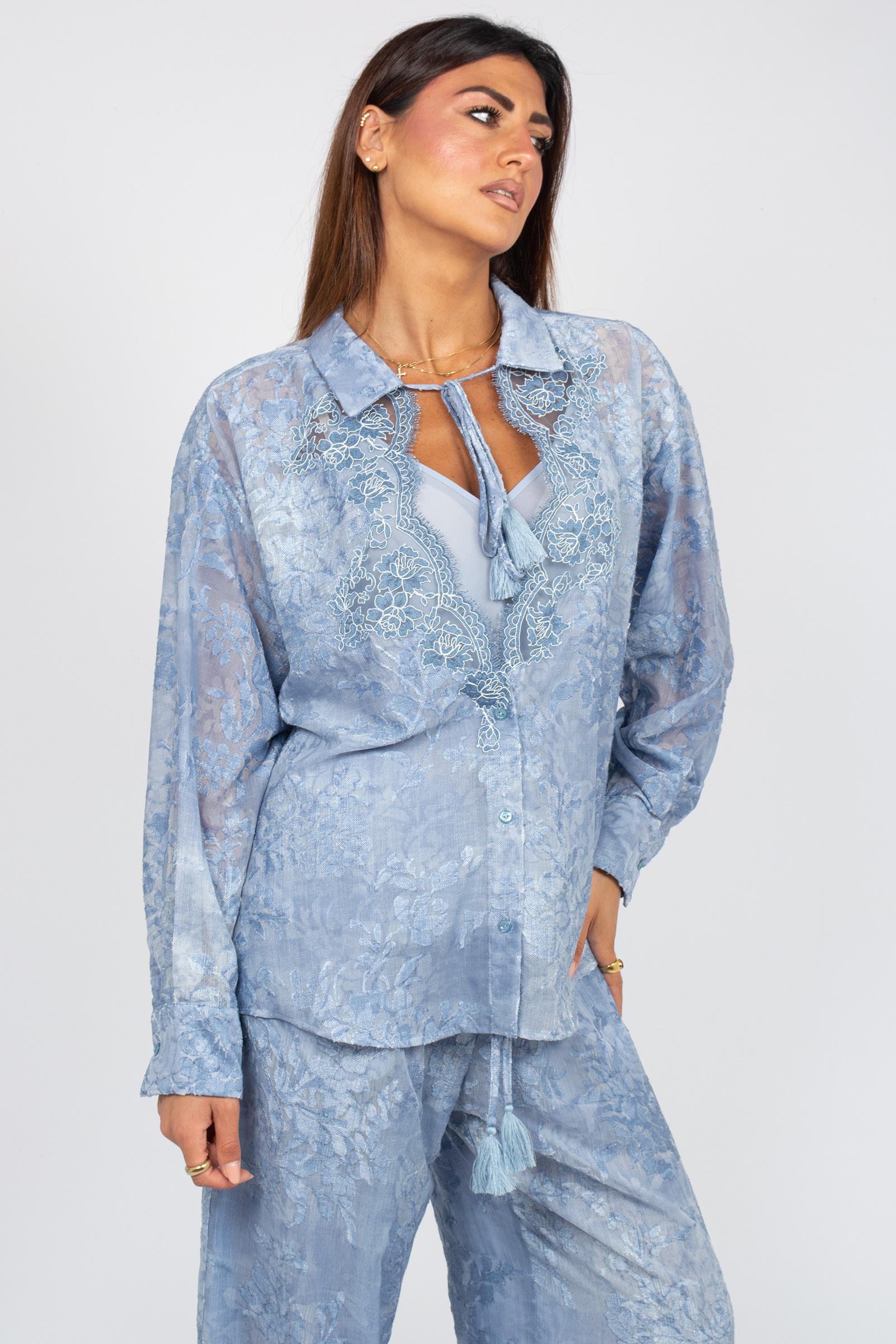 blusa tiedie con pizzo D48EK056E66 00156 ERMANNO - ERMANNO SCERVINO 