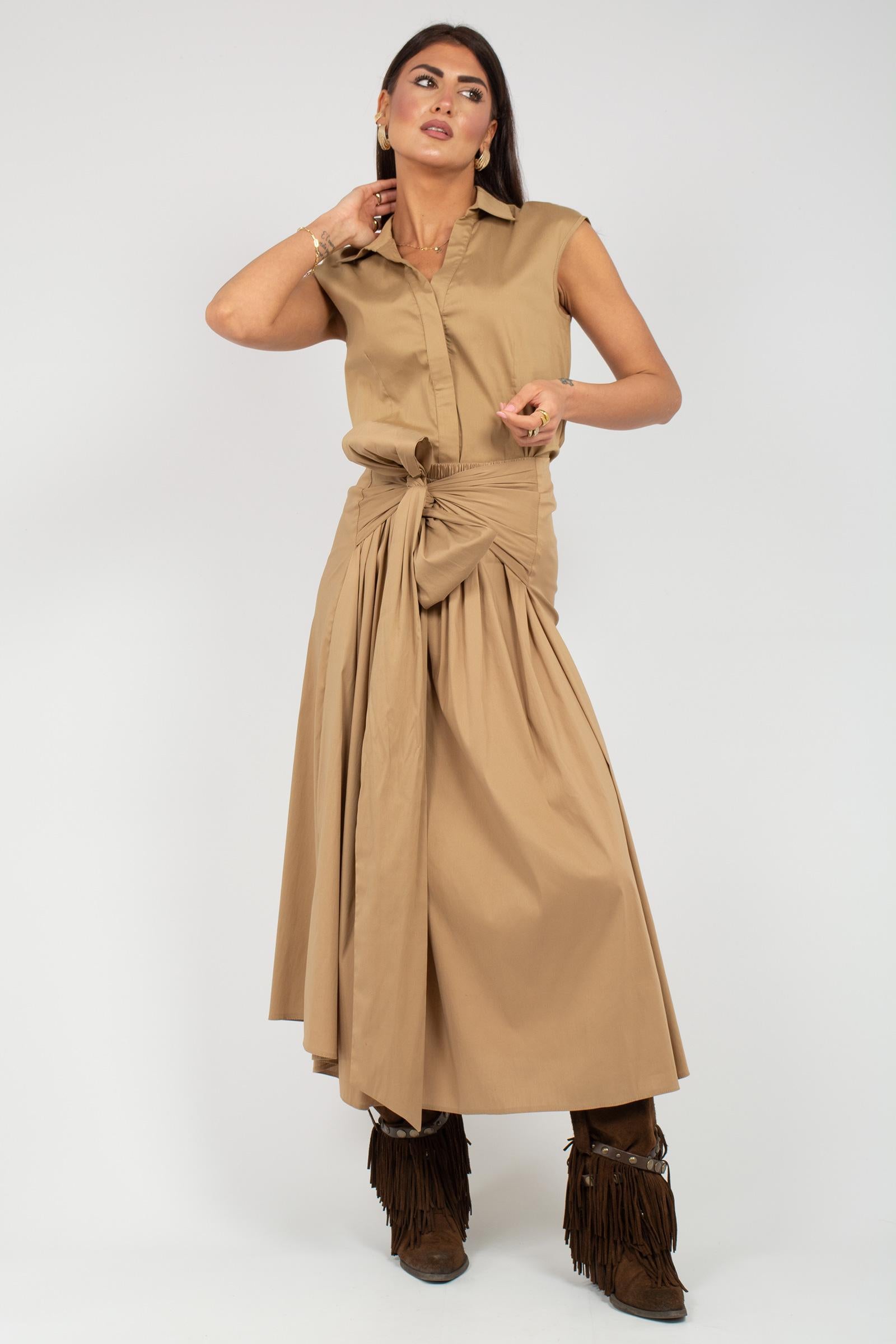 camicia in misto cotone CM07LOL BEIGE SANGERMANO 