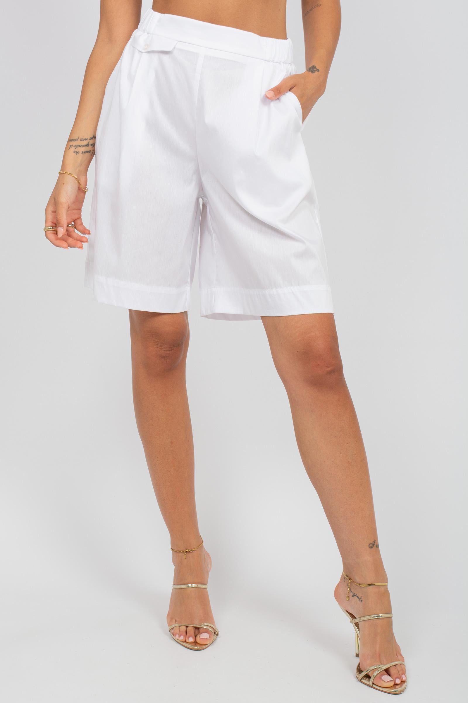 bermuda in misto cotone stretch S2264128 002 ANNA SERAVALLI 