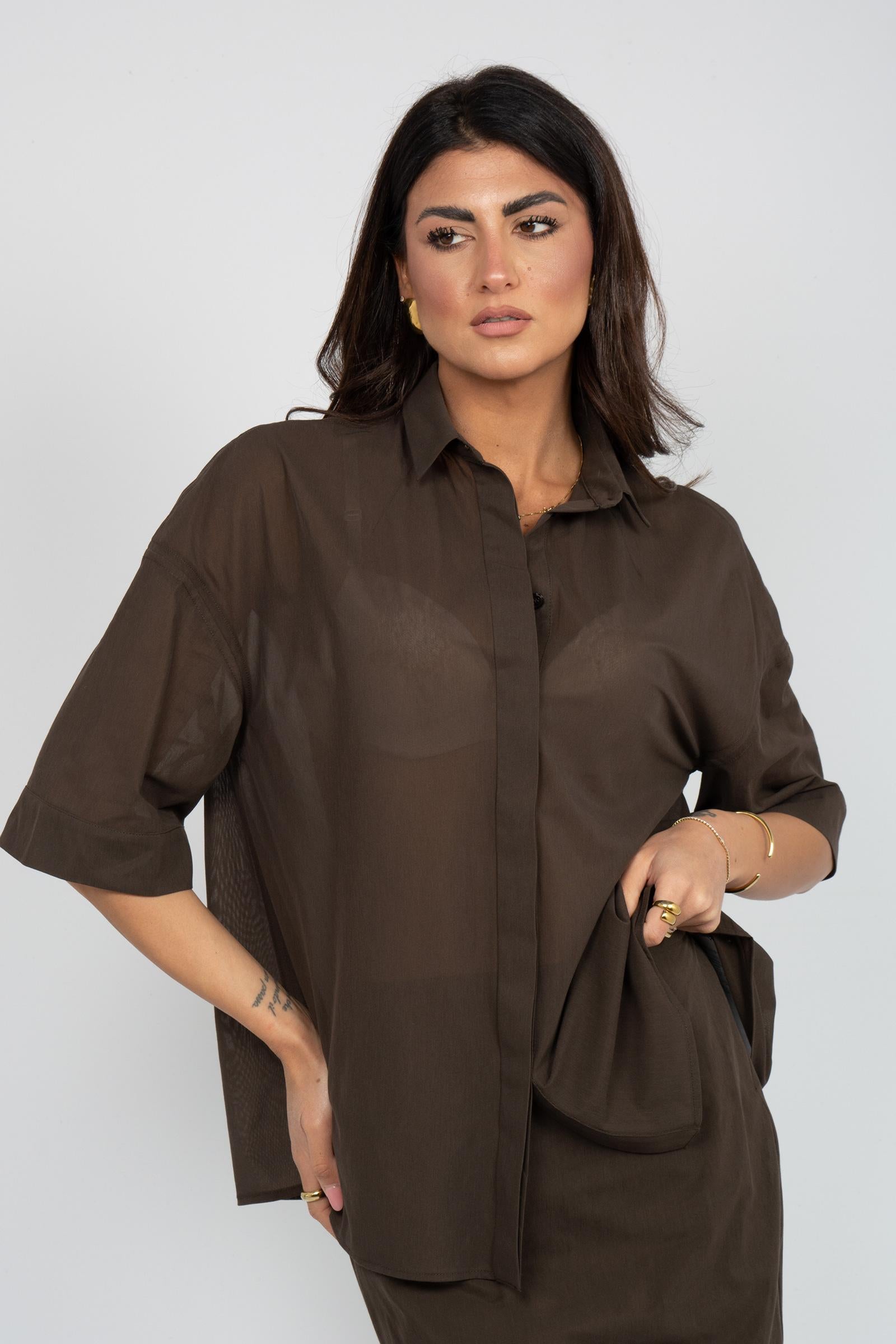 camicia in misto cotone 'sasia' 2616951018600 003 MM - MAX MARA 