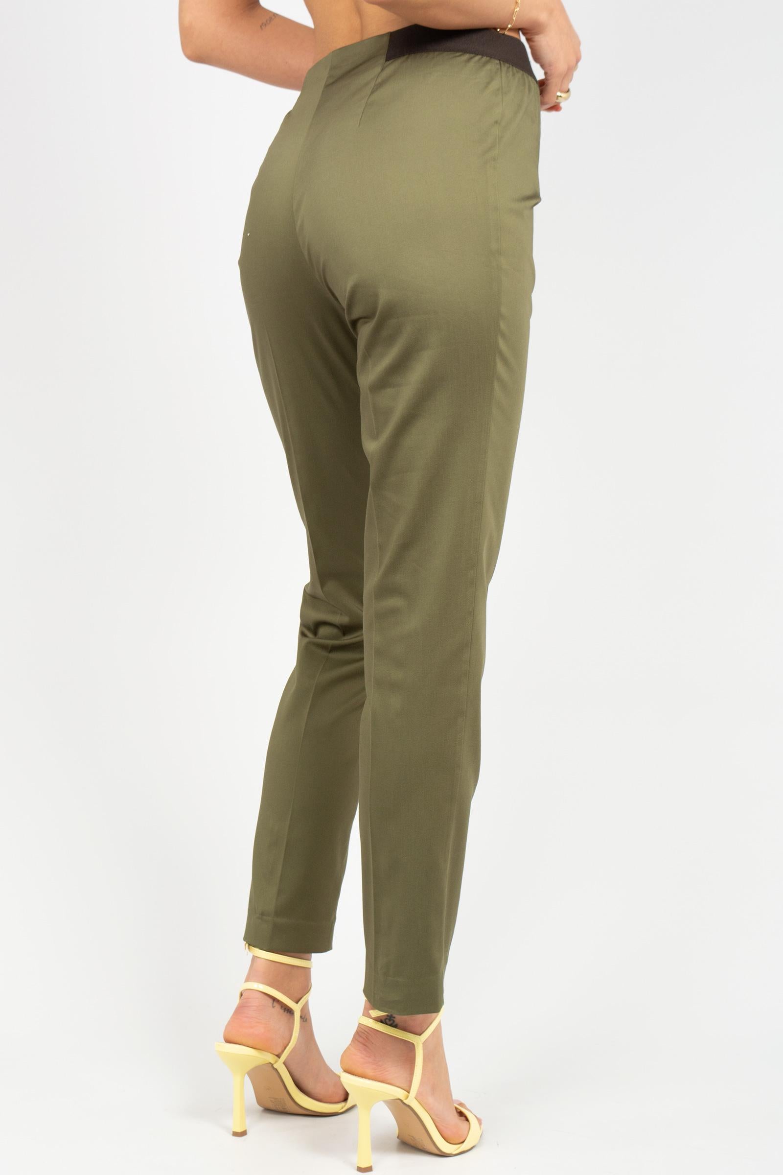 pantalone in popeline di cotone P206MANILA VERDE SANGERMANO 