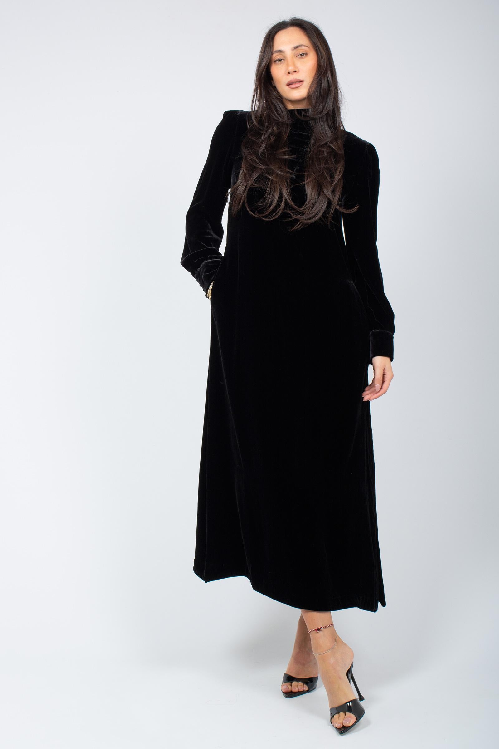 abito in velluto fluido con bottoncini JF667761026 20000 MALIPARMI 