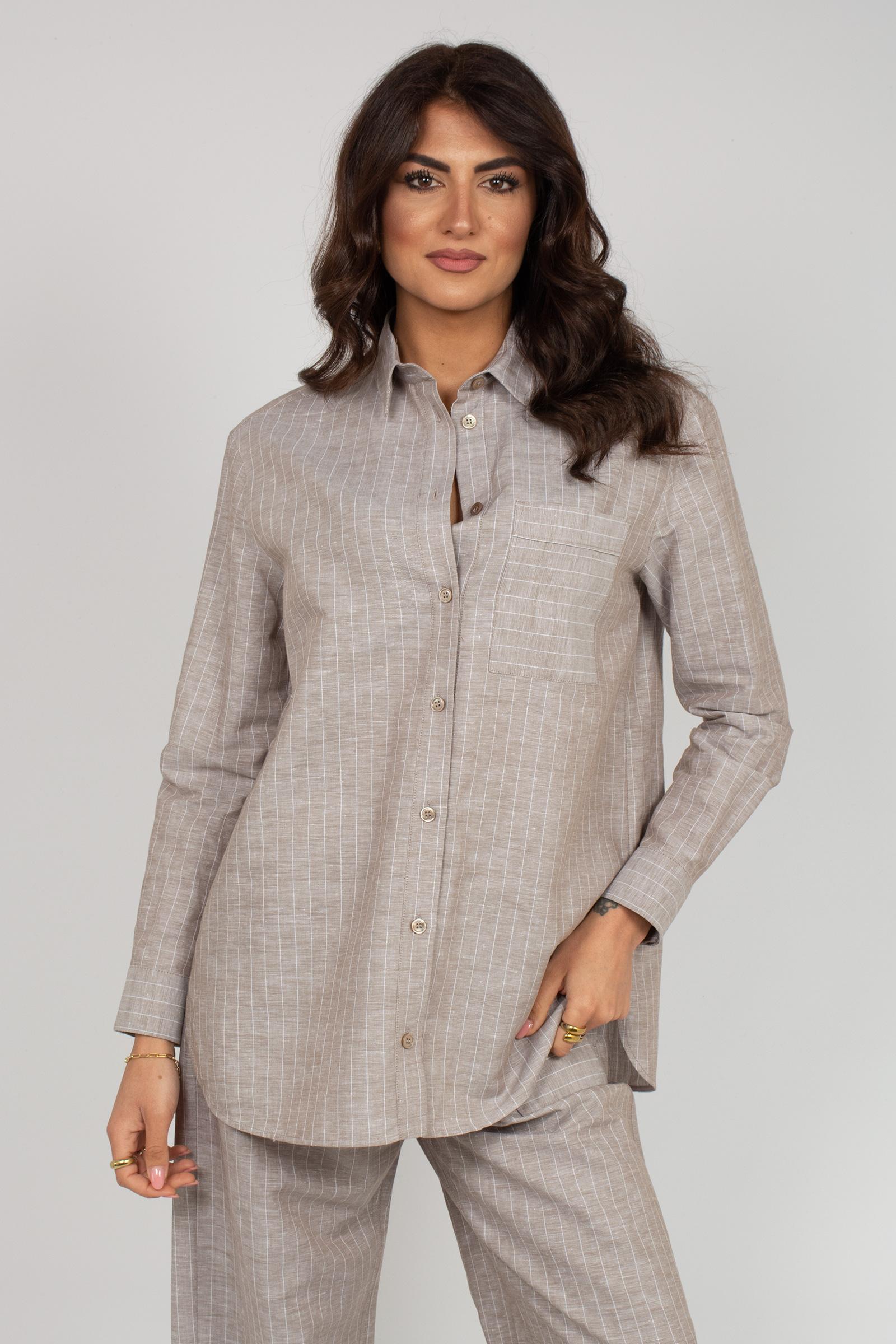 Camicia in lino a righe 'ululo' 2616111018600 004 MM - MAX MARA 
