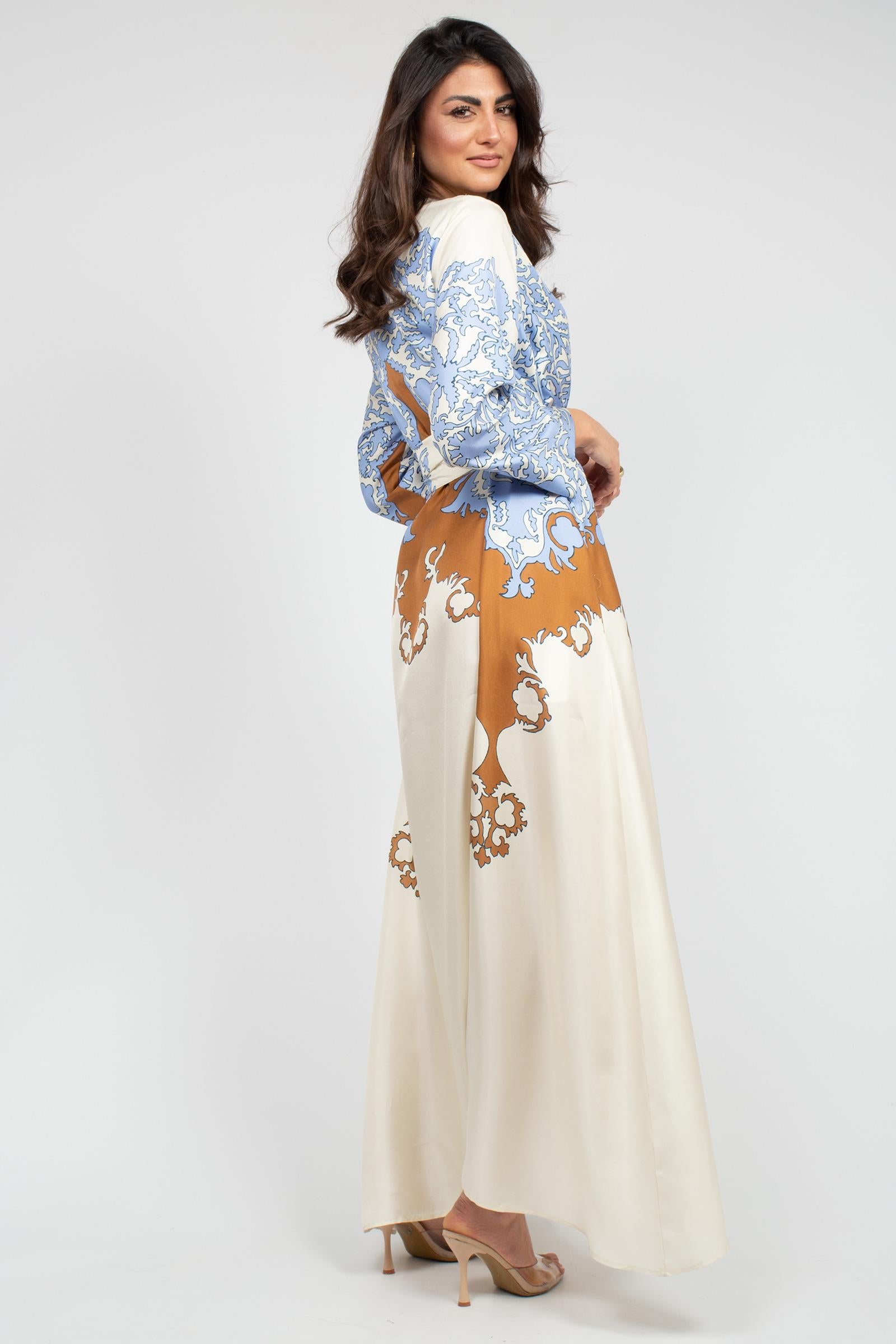 abito lungo in seta stampato 26SMCV37326SSE224 04307 MAISON COGO 