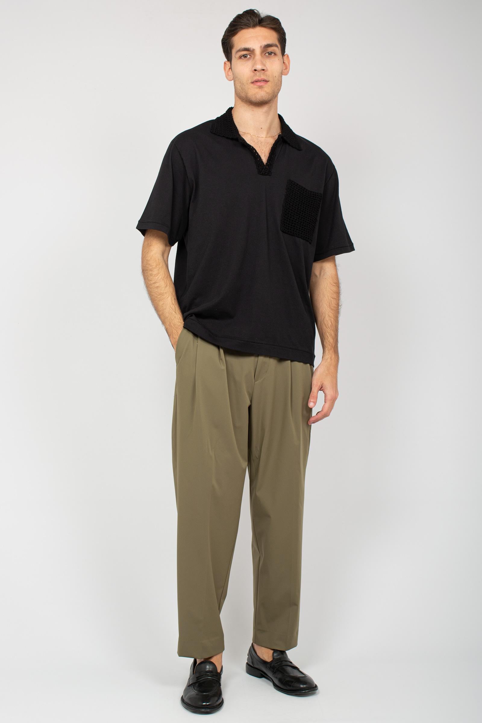 polo in cotone e crochet AFU30 03D ATOMO FACTORY 