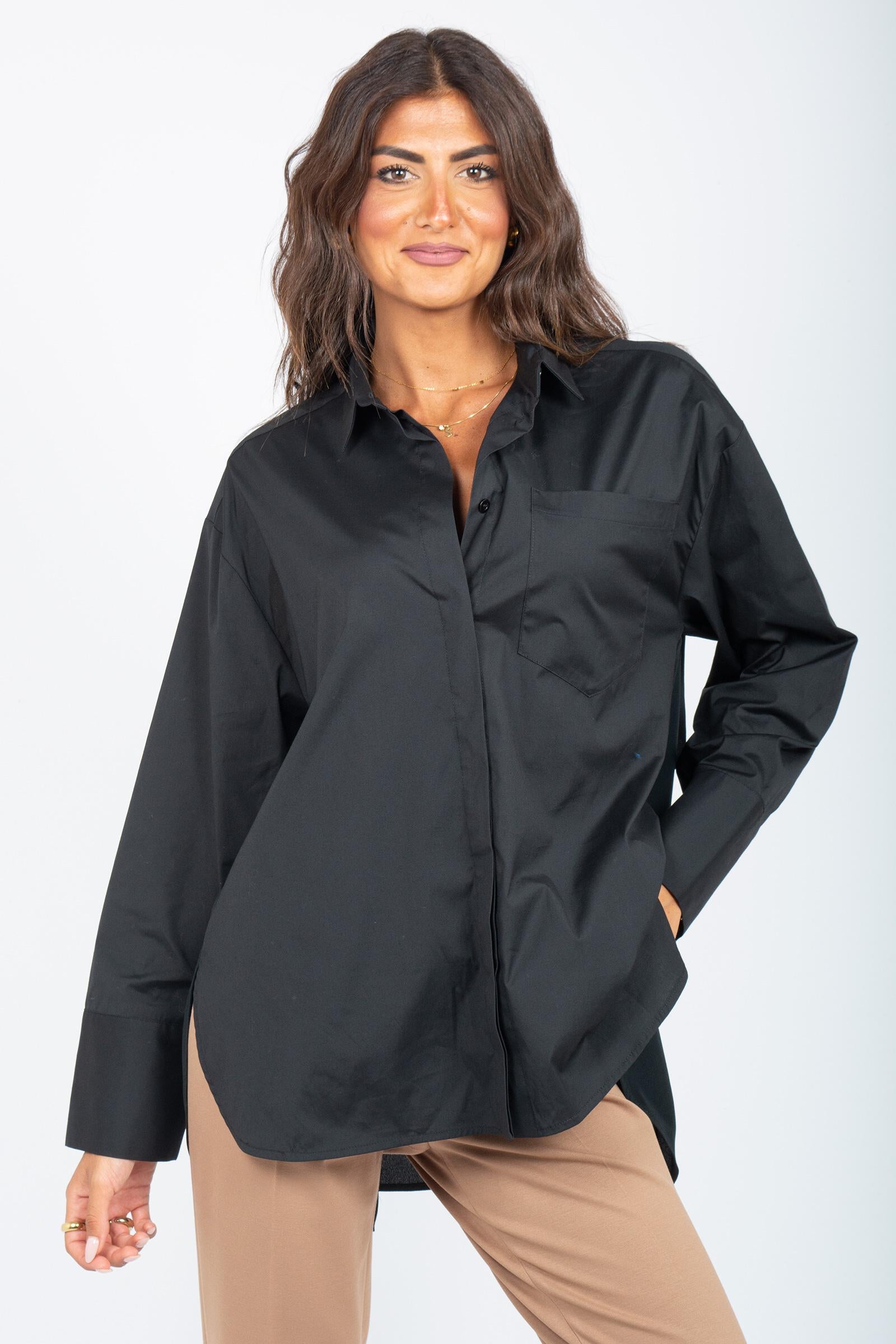camicia in cotone e seta 'alberta' Y5WK31 Y69 SEMICOUTURE 