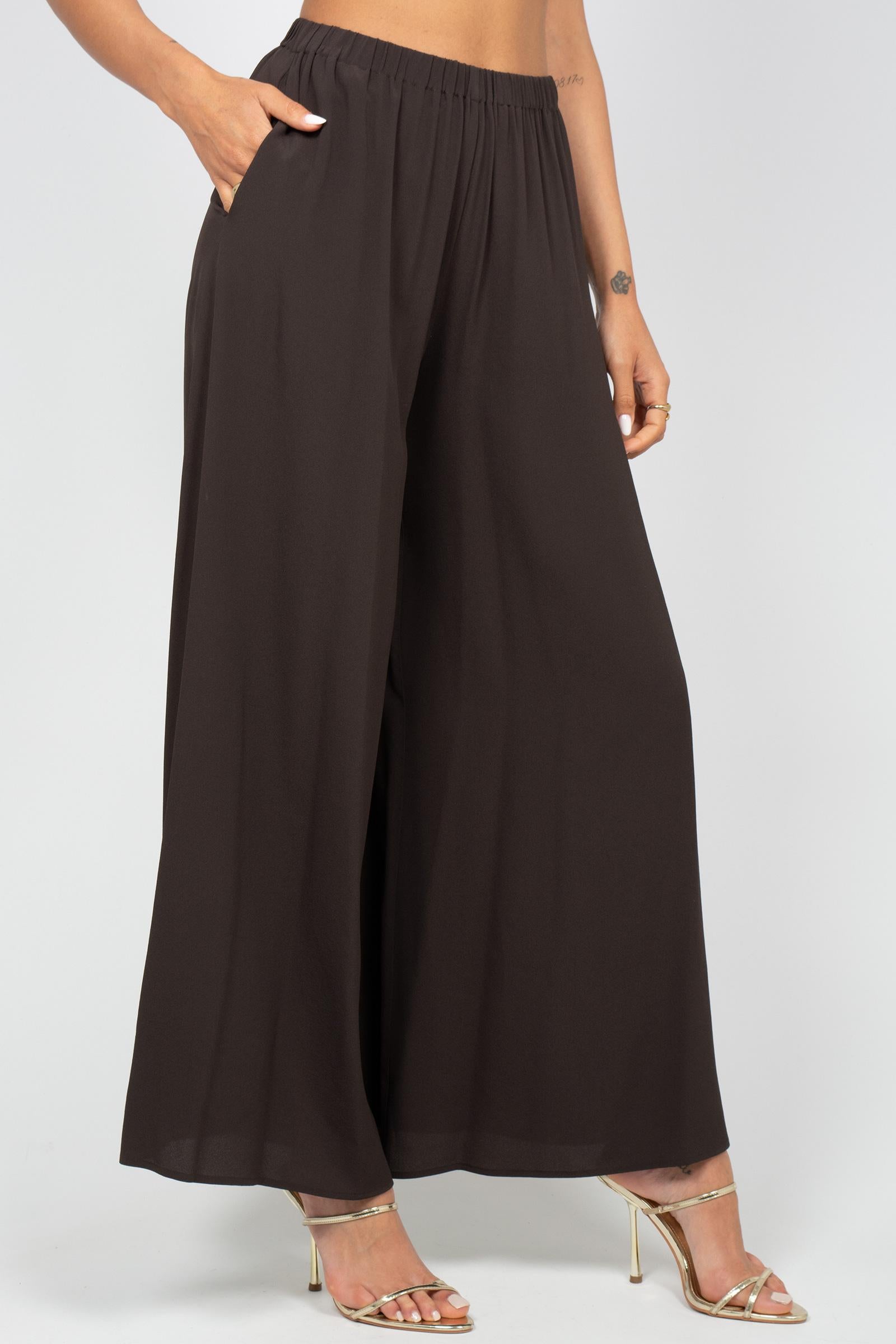 pantalone ampio con coulisse in misto seta ACQUADD11 850 DOUUOD 