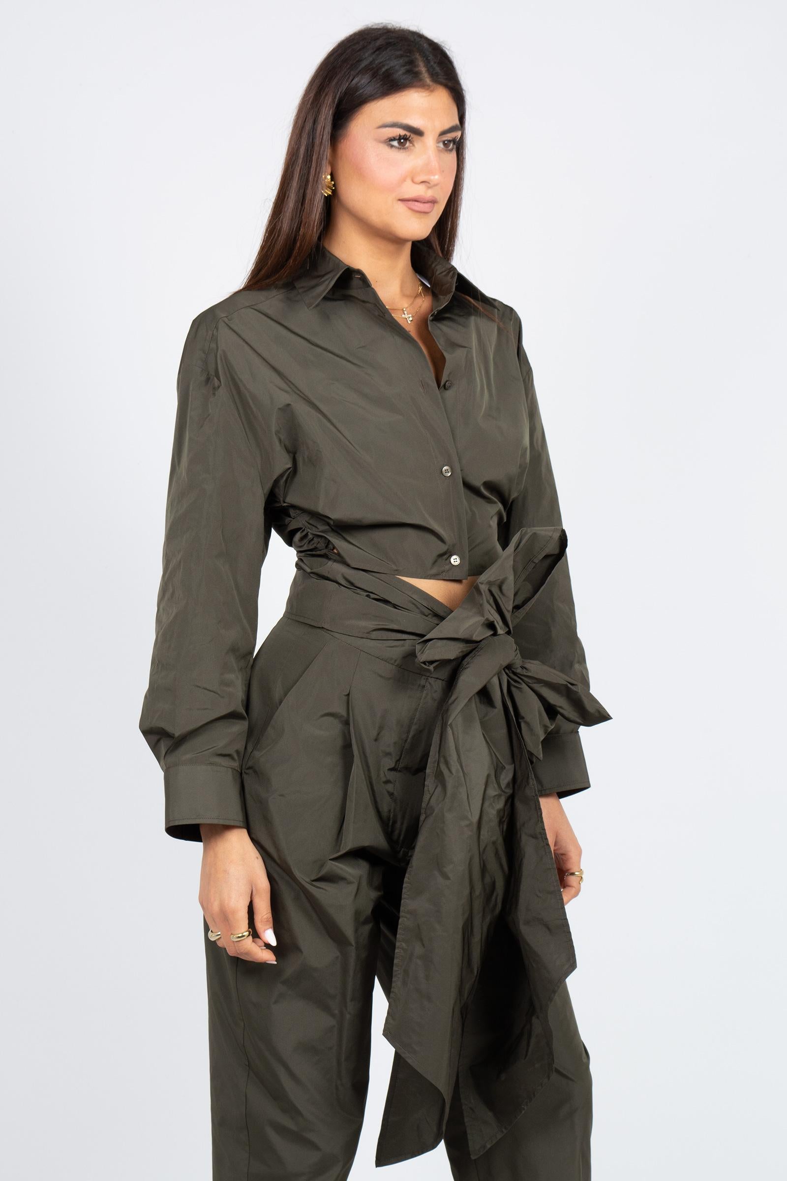 camicia in taffeta con fusciacca 'greta' P6SP03 S92 ERIKA CAVALLINI 