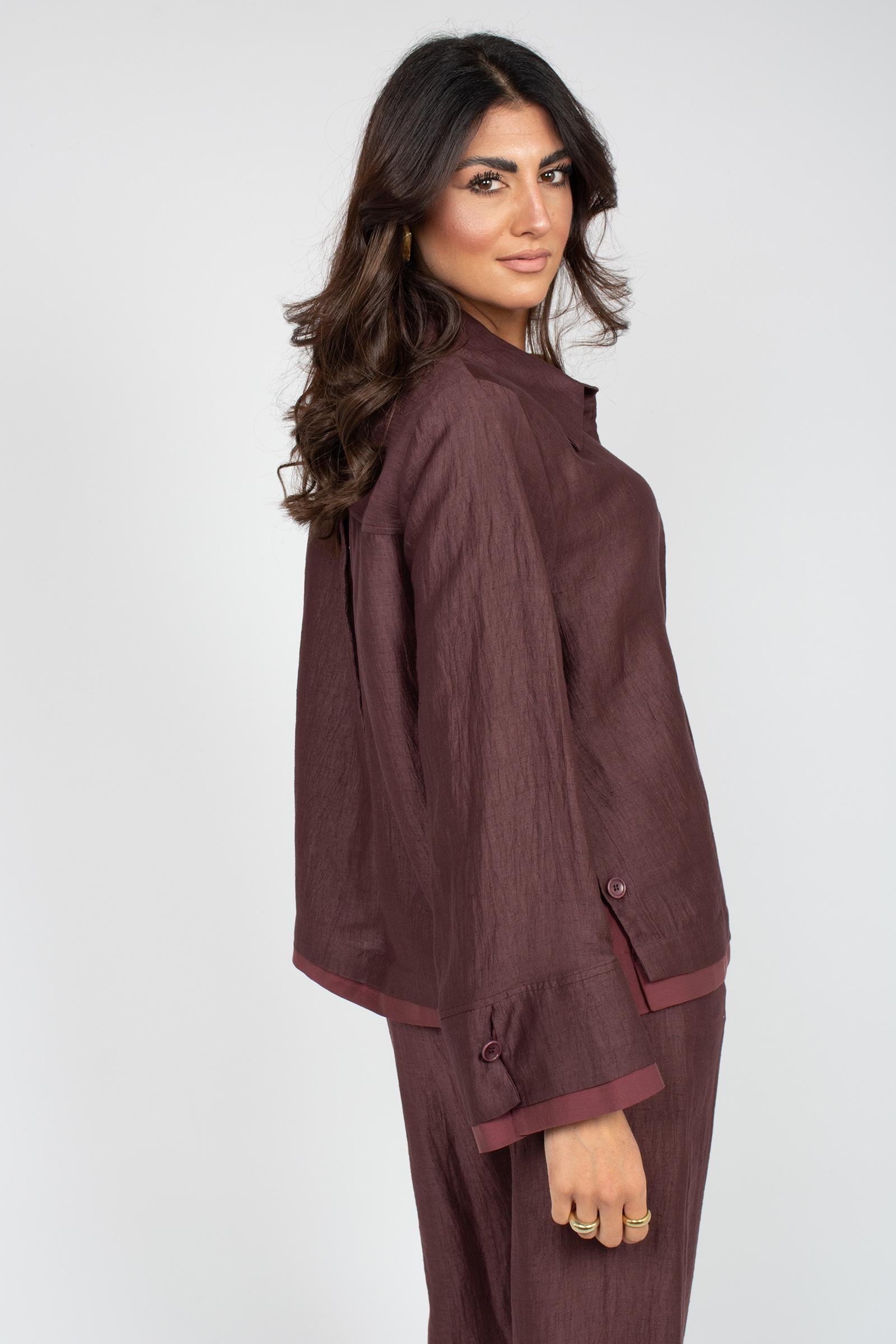 camicia oversize in misto cotone VAKEO399 1369 HANAMI D'OR 