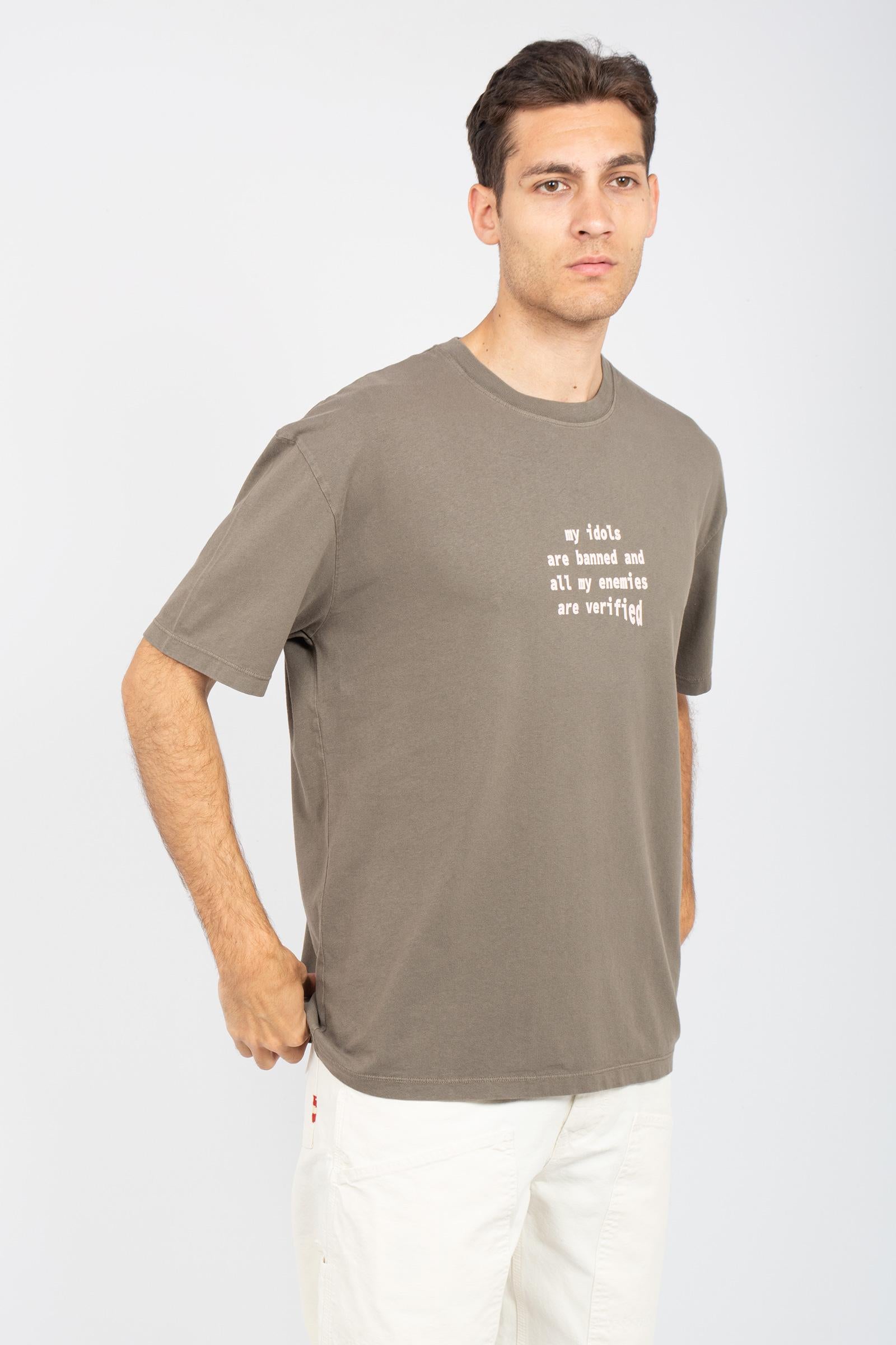 t-shirt in cotone con stampa AMU037CL120304 C0109 AMISH 
