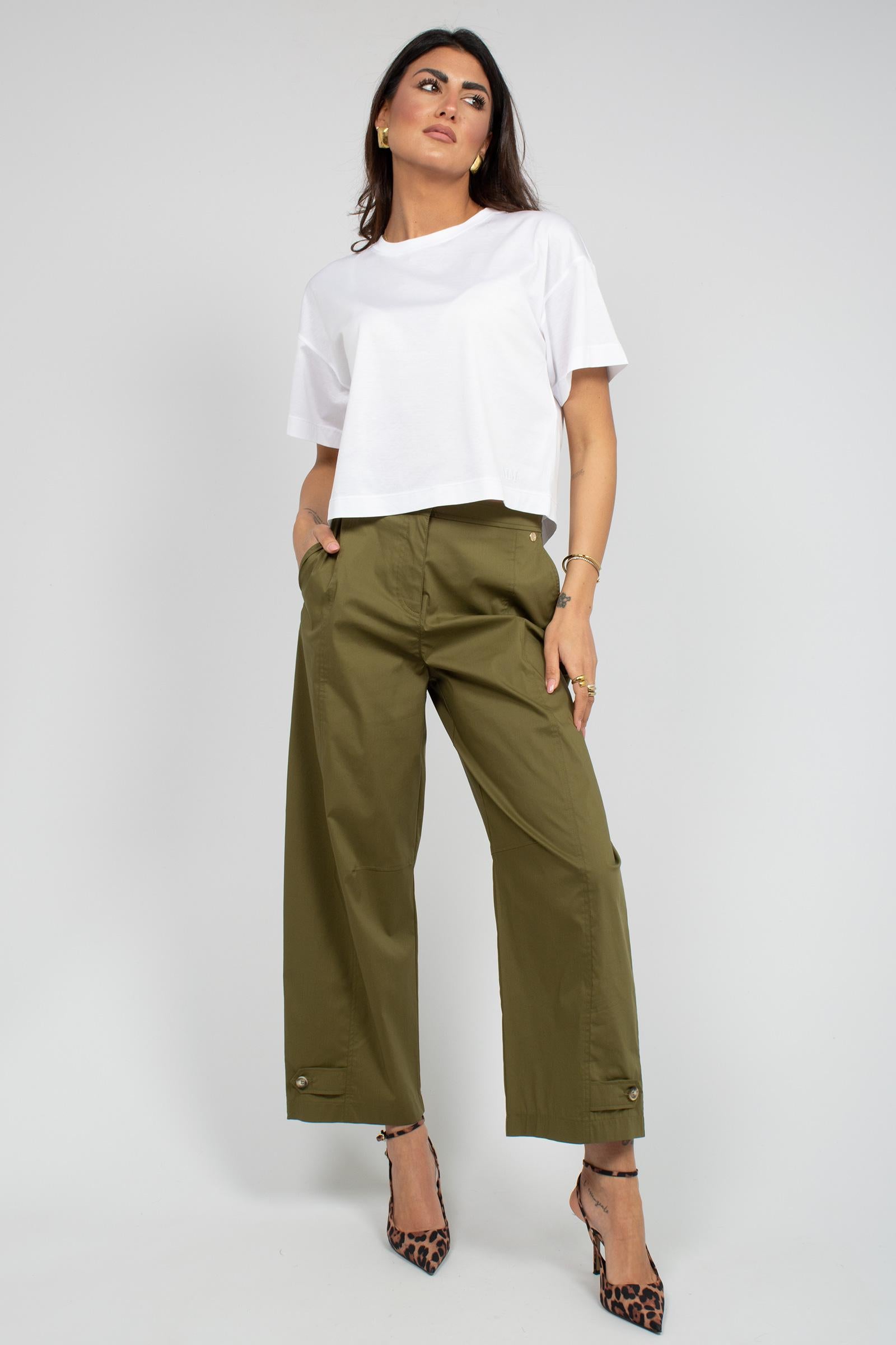pantalone in popeline di cotone P091R008742N 25 DIANA GALLESI 