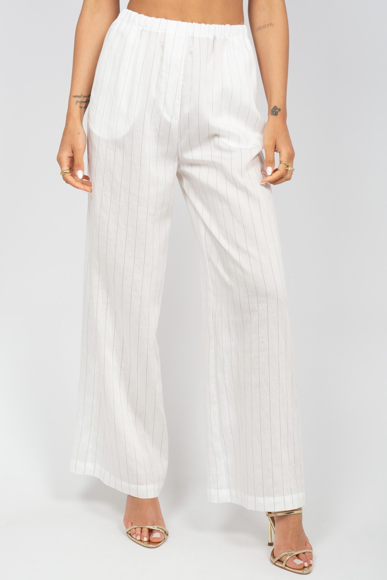 pantalone in tessuto gessato CHIANTIDD06 010 DOUUOD 