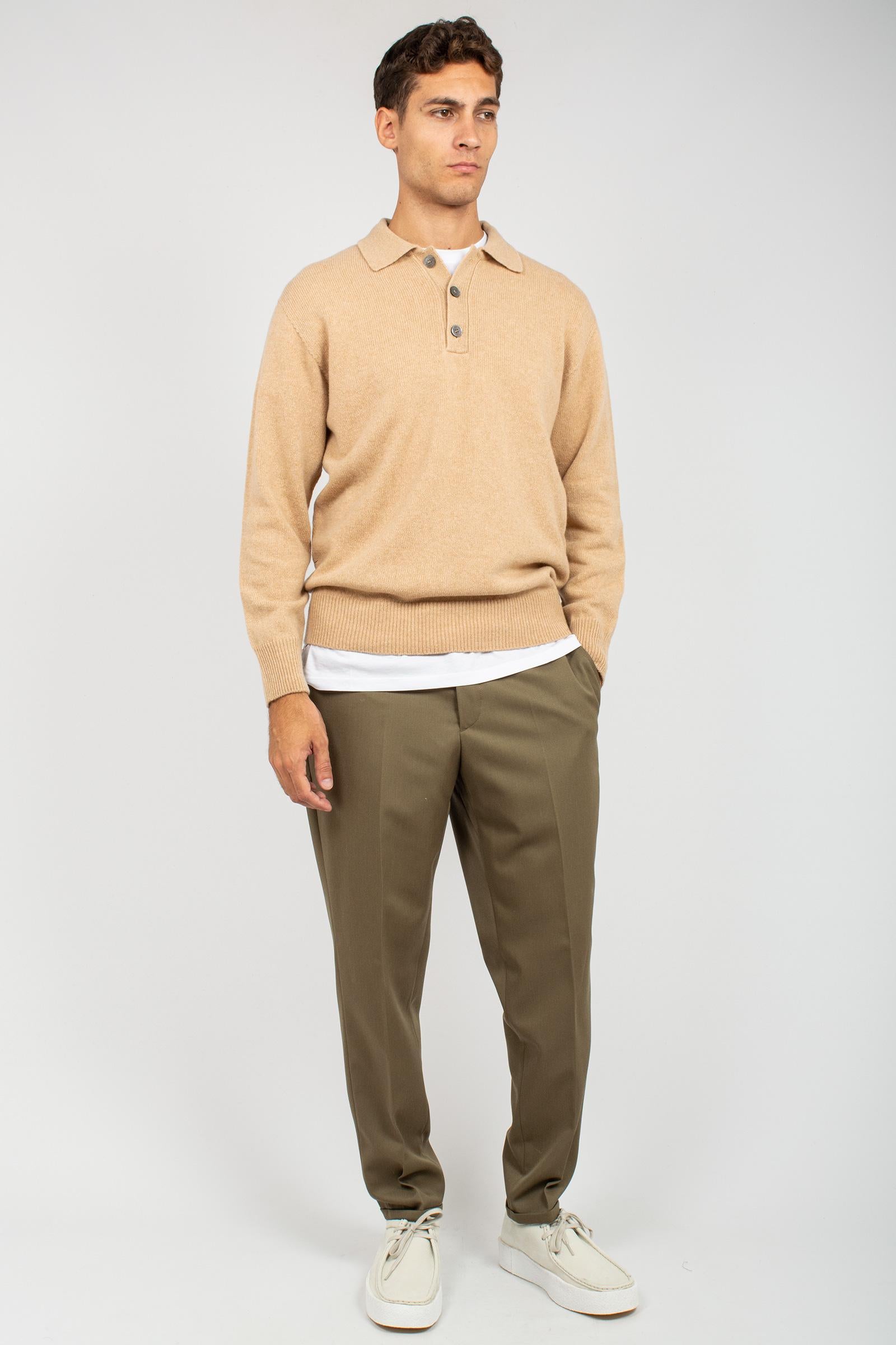 polo in lana B9F0102 BEIGE AMARANTO 