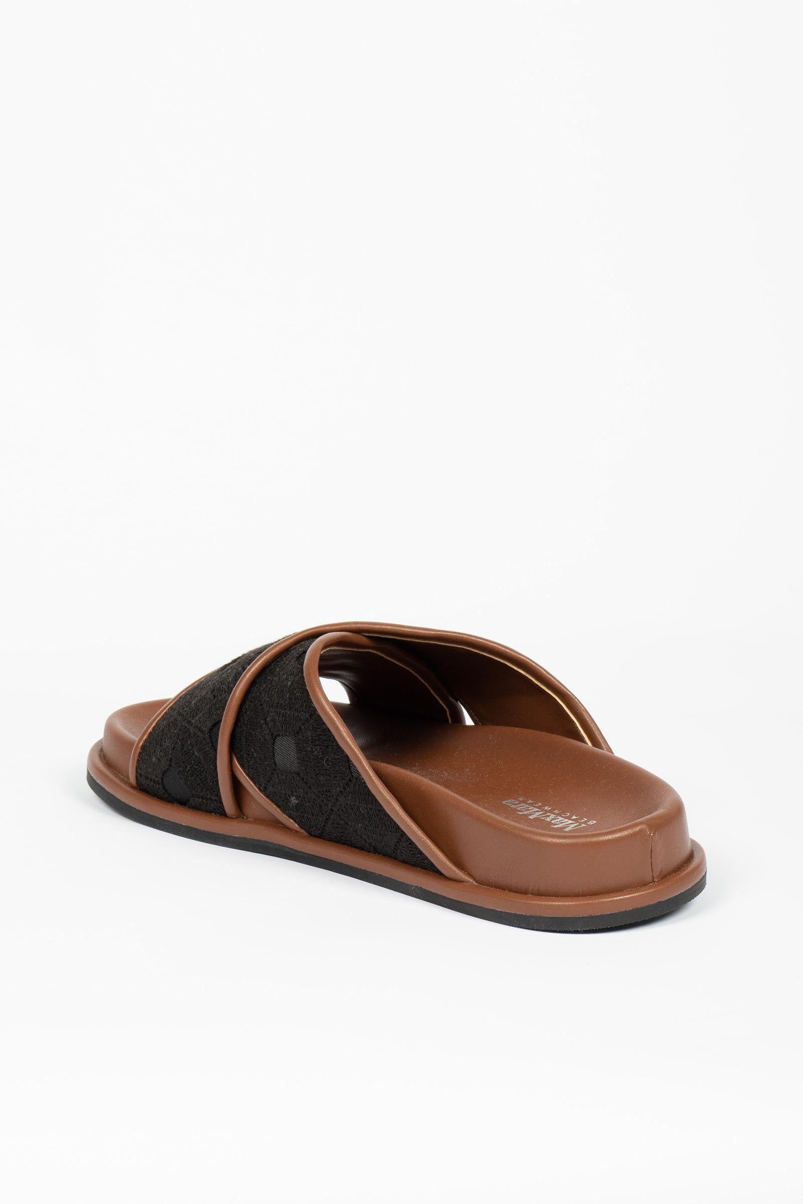 Pantofola con fasce in sangallo 'peonie' 2616521019600 002 MAXMARA BEACHWARE 