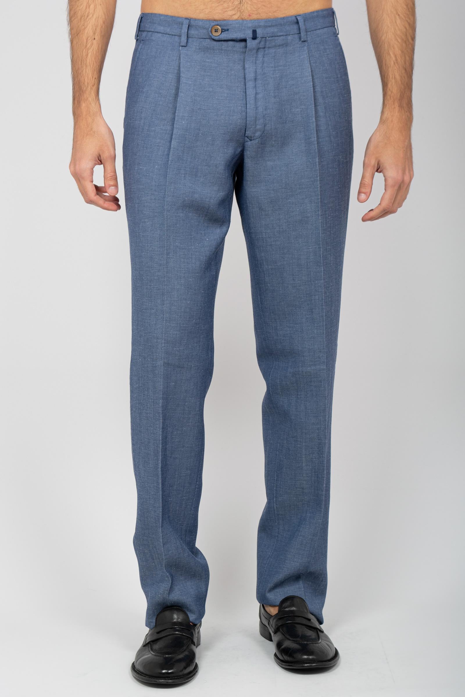pantalone vita alta in cotone e canapa BABYLONTF0532 572 THE GIGI 
