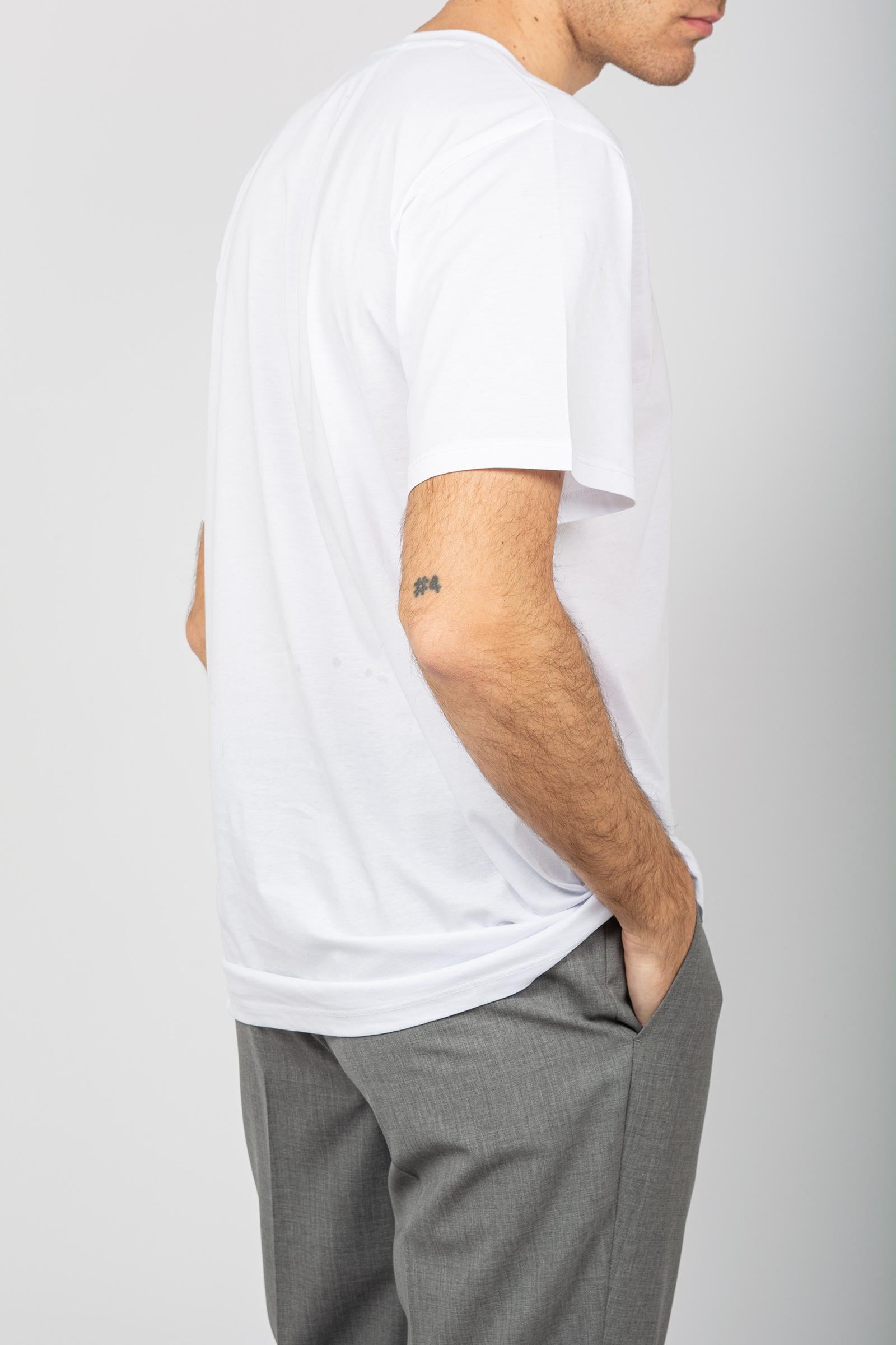 t-shirt in cotone B6D0055 BIANCO AMARANTO 