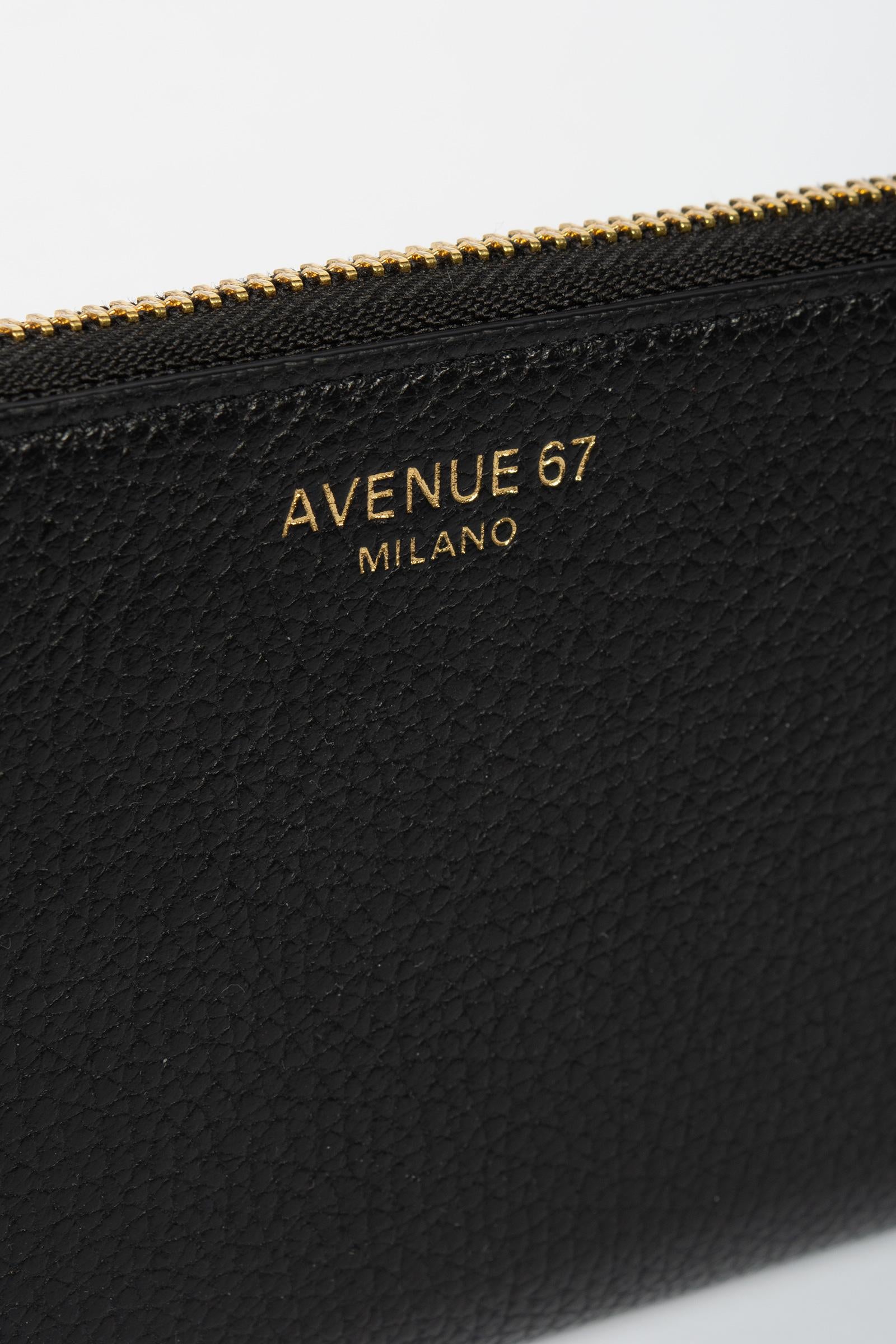 portafoglio con zip in nappa 'sam' SAMDOLLARO NERO AVENUE 67 